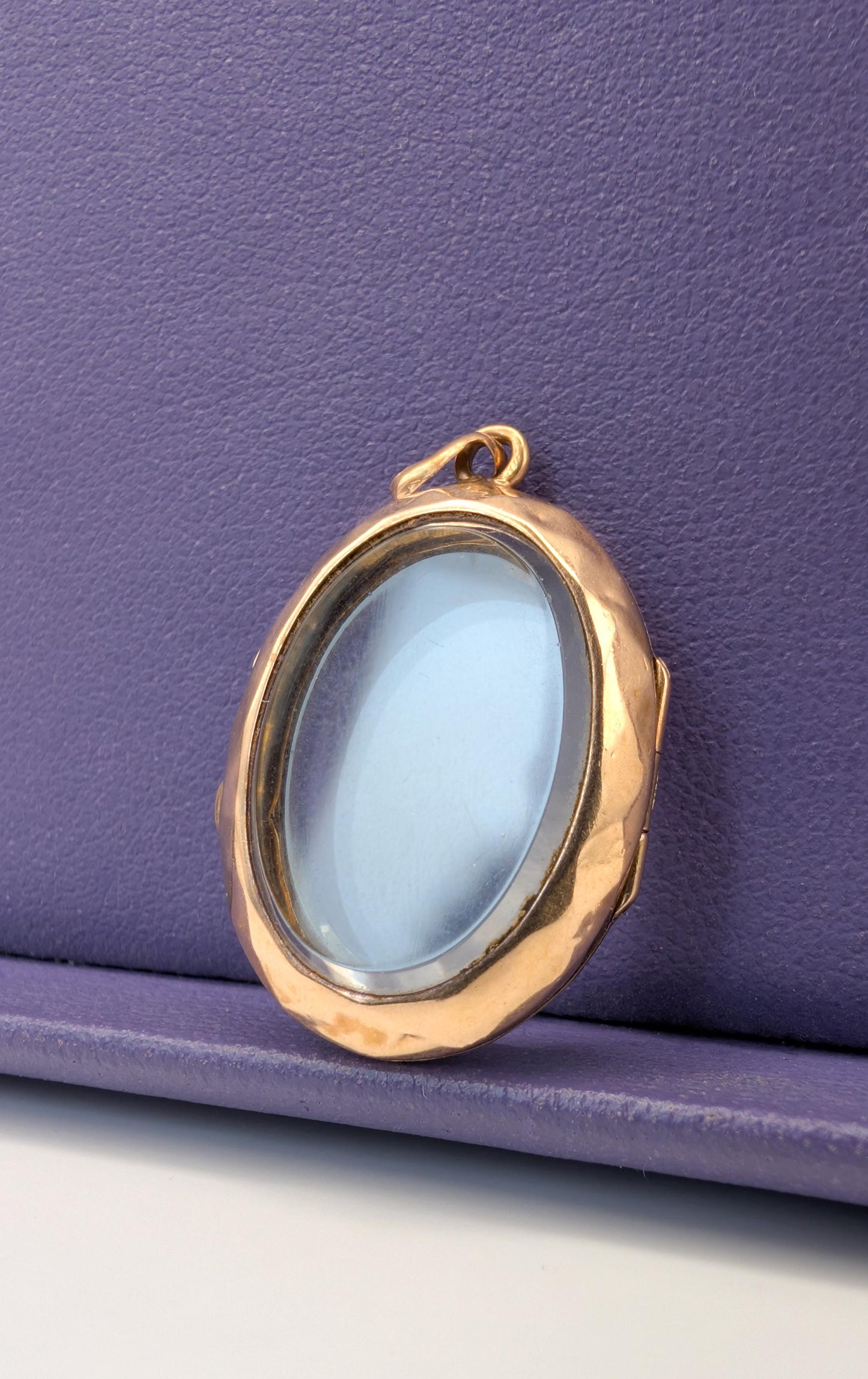 18k Gold Beveled Glass Locket - French Napoleon III Shaker Locket