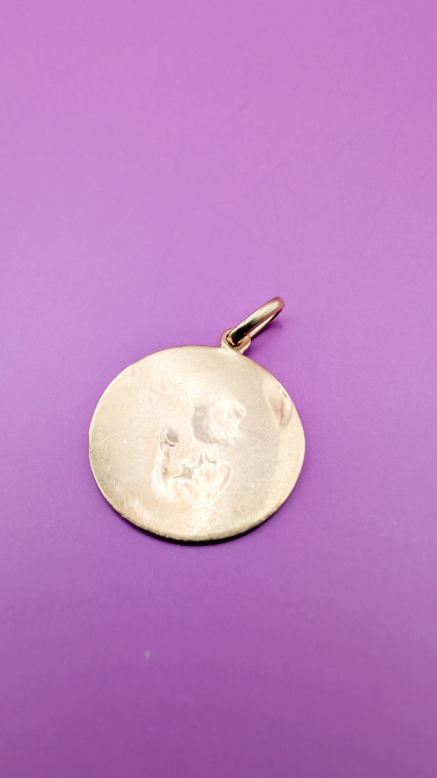 Antique 18K Gold Cherub Medal, Edwardian Baptism Gift