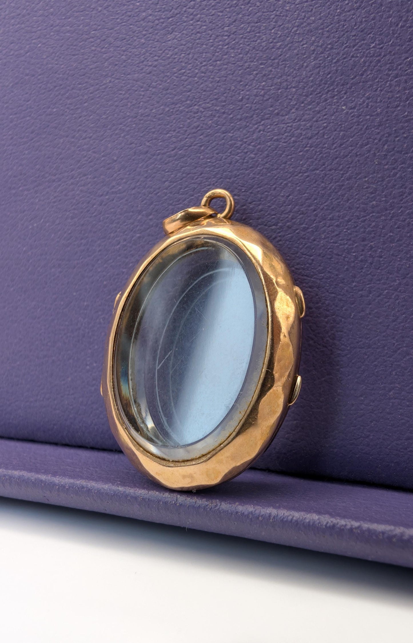 18k Gold Beveled Glass Locket - French Napoleon III Shaker Locket