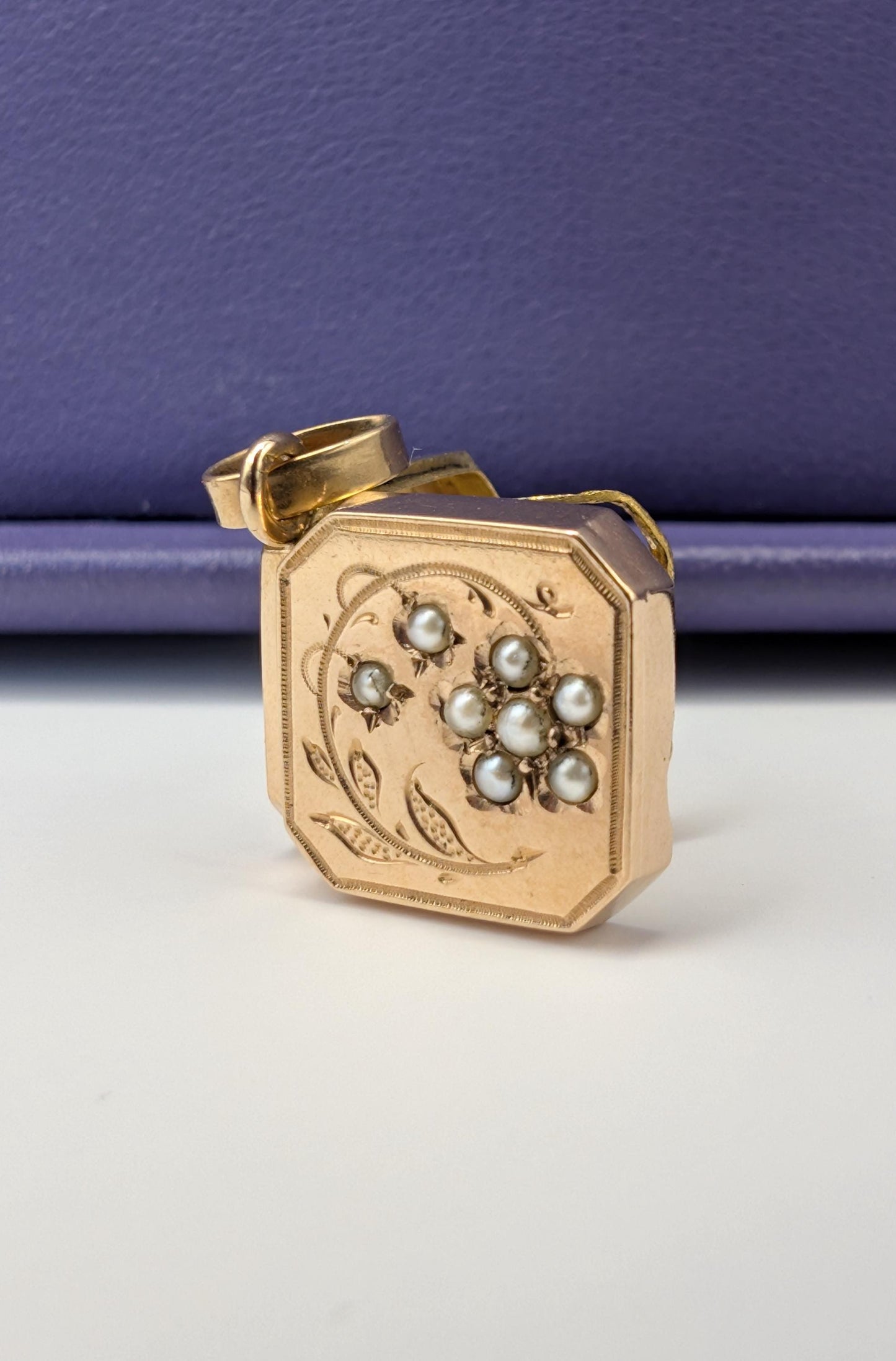 Antique 18K Gold Pearl Locket - Napoleon III Victorian Pendant