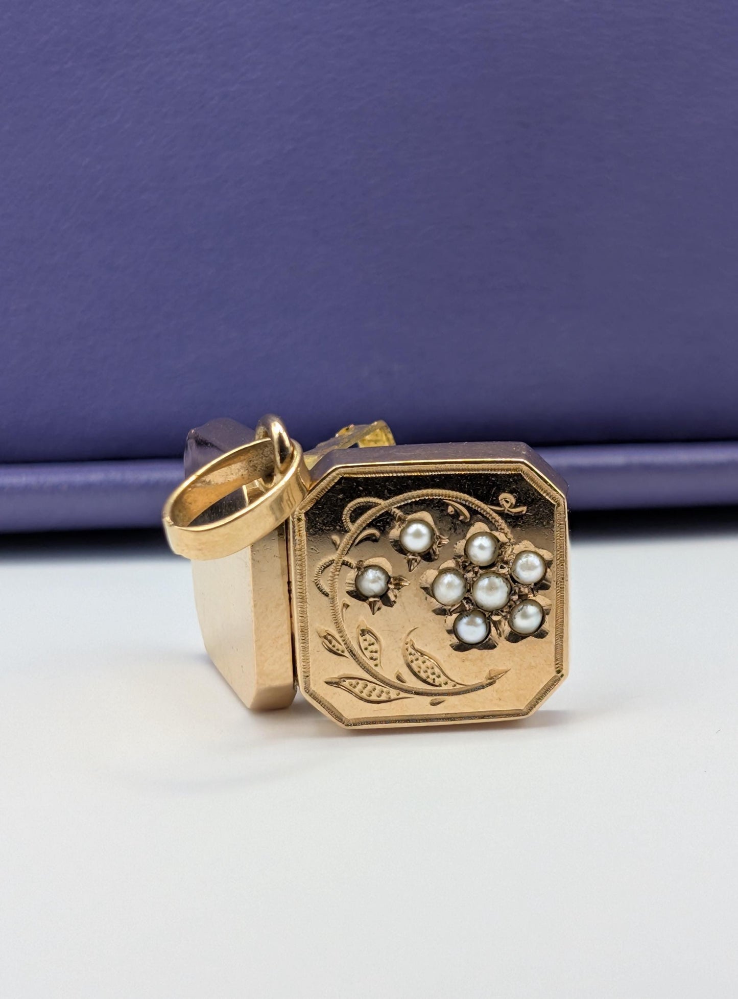 Antique 18K Gold Pearl Locket - Napoleon III Victorian Pendant