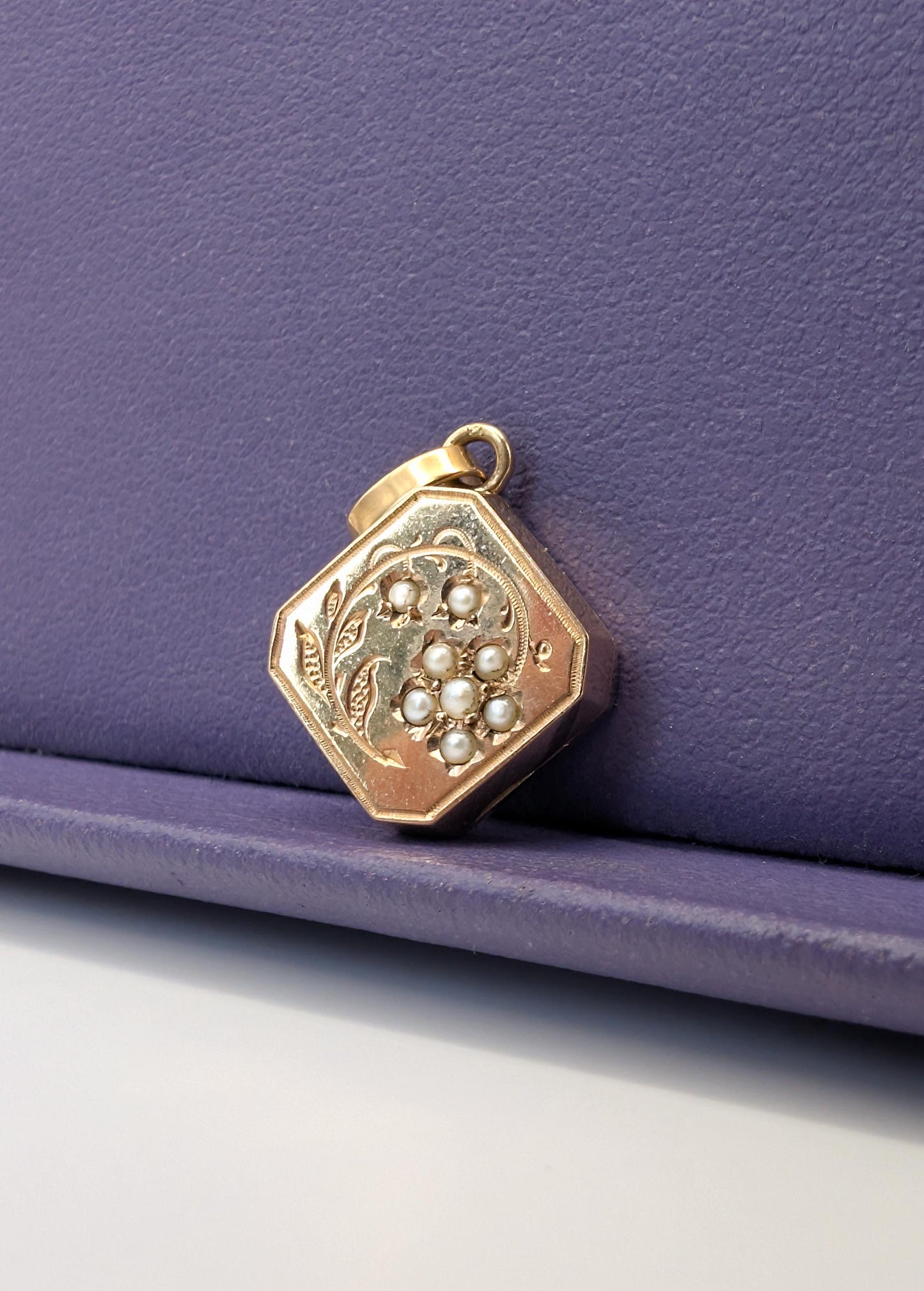 Antique 18K Gold Pearl Locket - Napoleon III Victorian Pendant