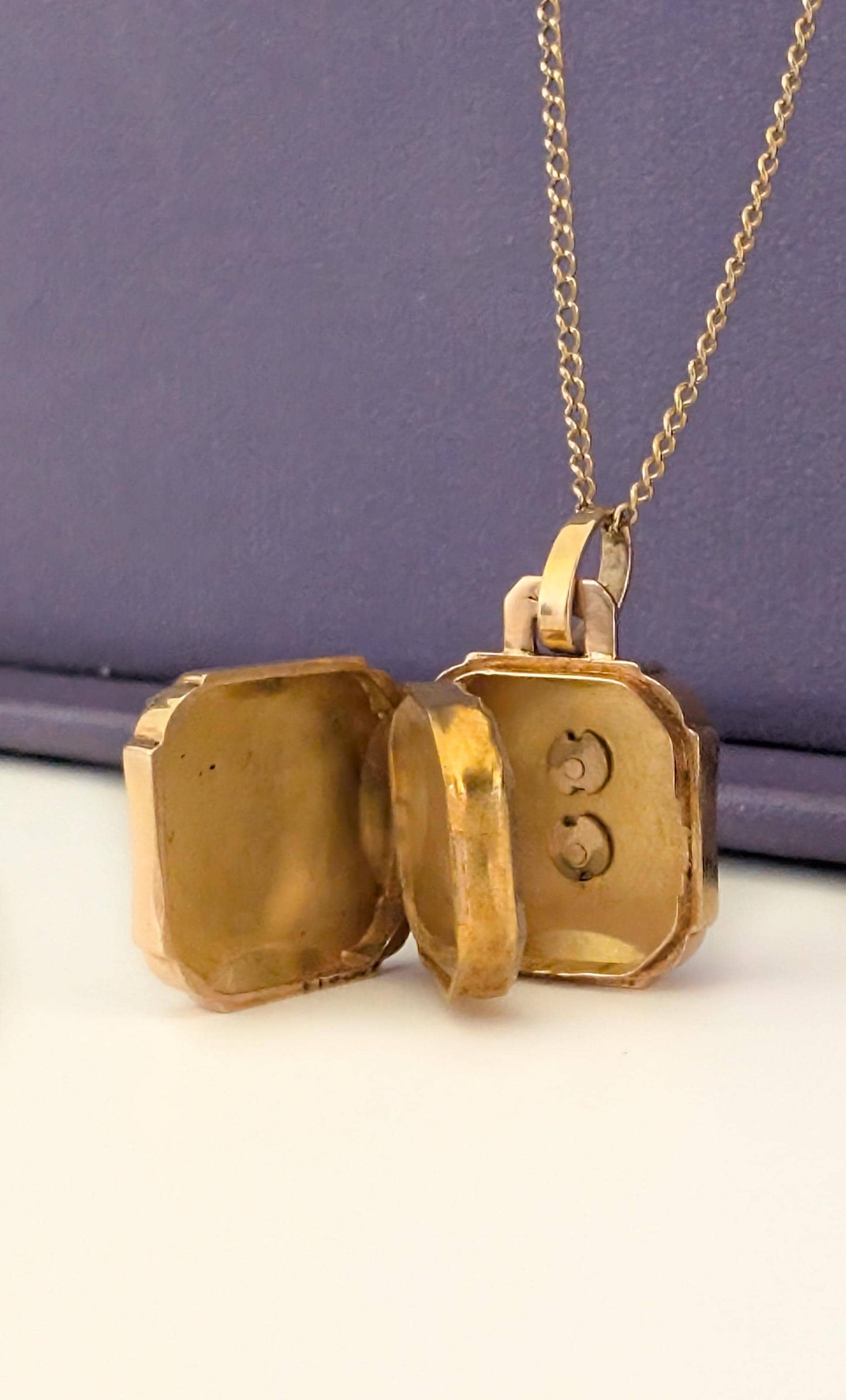 Antique 18k Victorian engraved locket with thick glass partition and Pearls Antique Victorian 18ct Gold locket French Napoleon III Locket