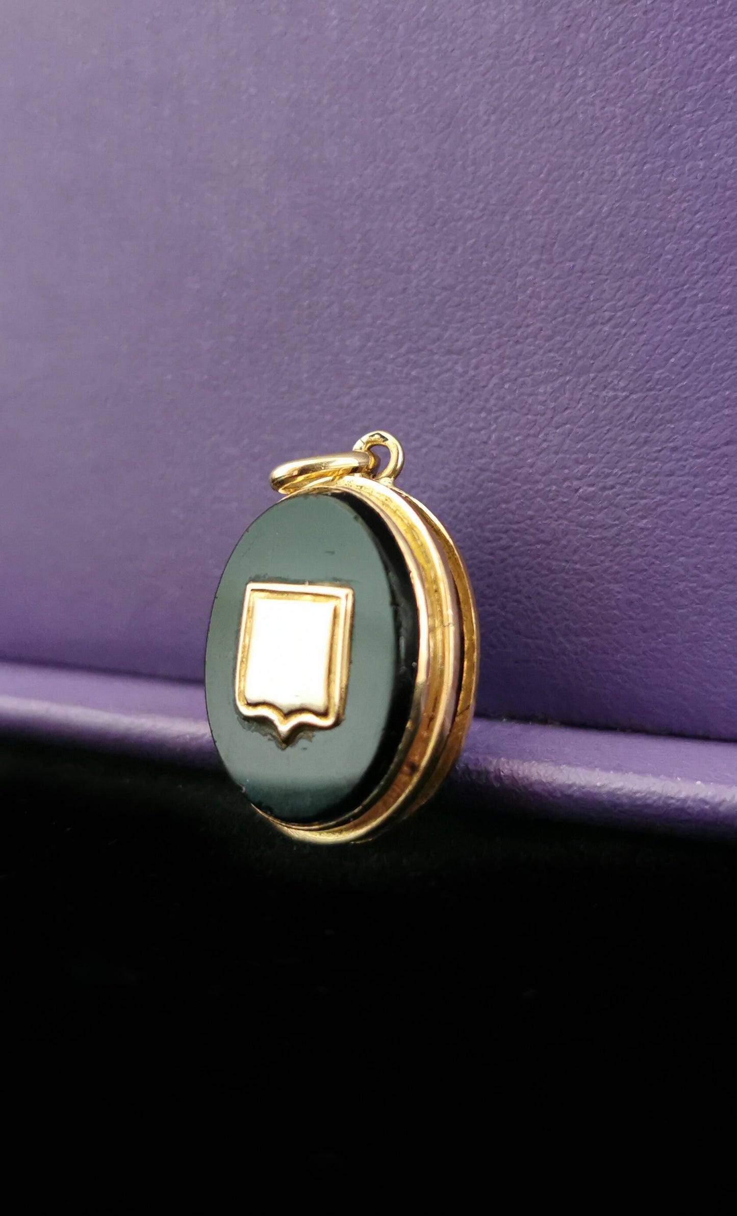 Antique 18K Gold Victorian onyx locket Napoleon III Reliquary photo holder  XIX century Mourning locket Gift for Him Gift for Her