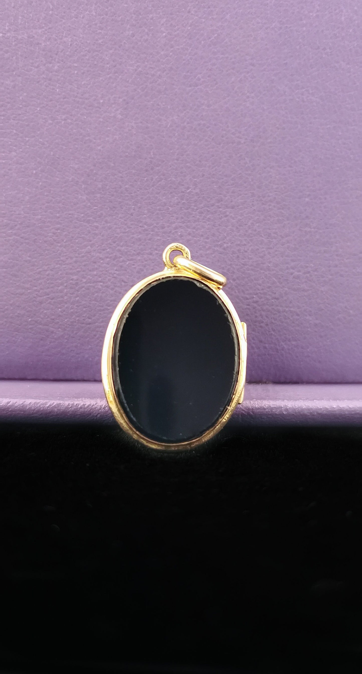 Antique 18K Gold Victorian onyx locket Napoleon III Reliquary photo holder  XIX century Mourning locket Gift for Him Gift for Her
