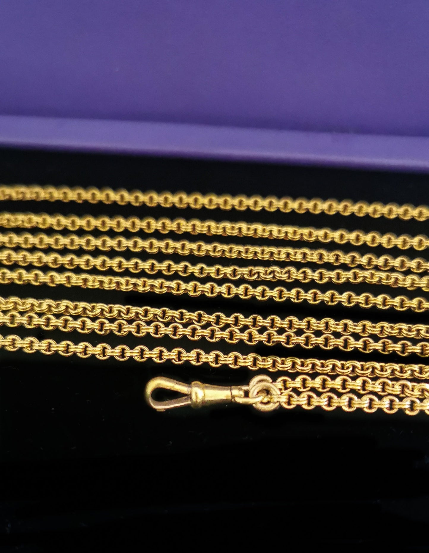 59" Victorian 23.55g 18K Gold Necklace Antique XIX Victorian Longuard Chain Antique Long Gold chain gift for her 150cm Gold Longuard chain