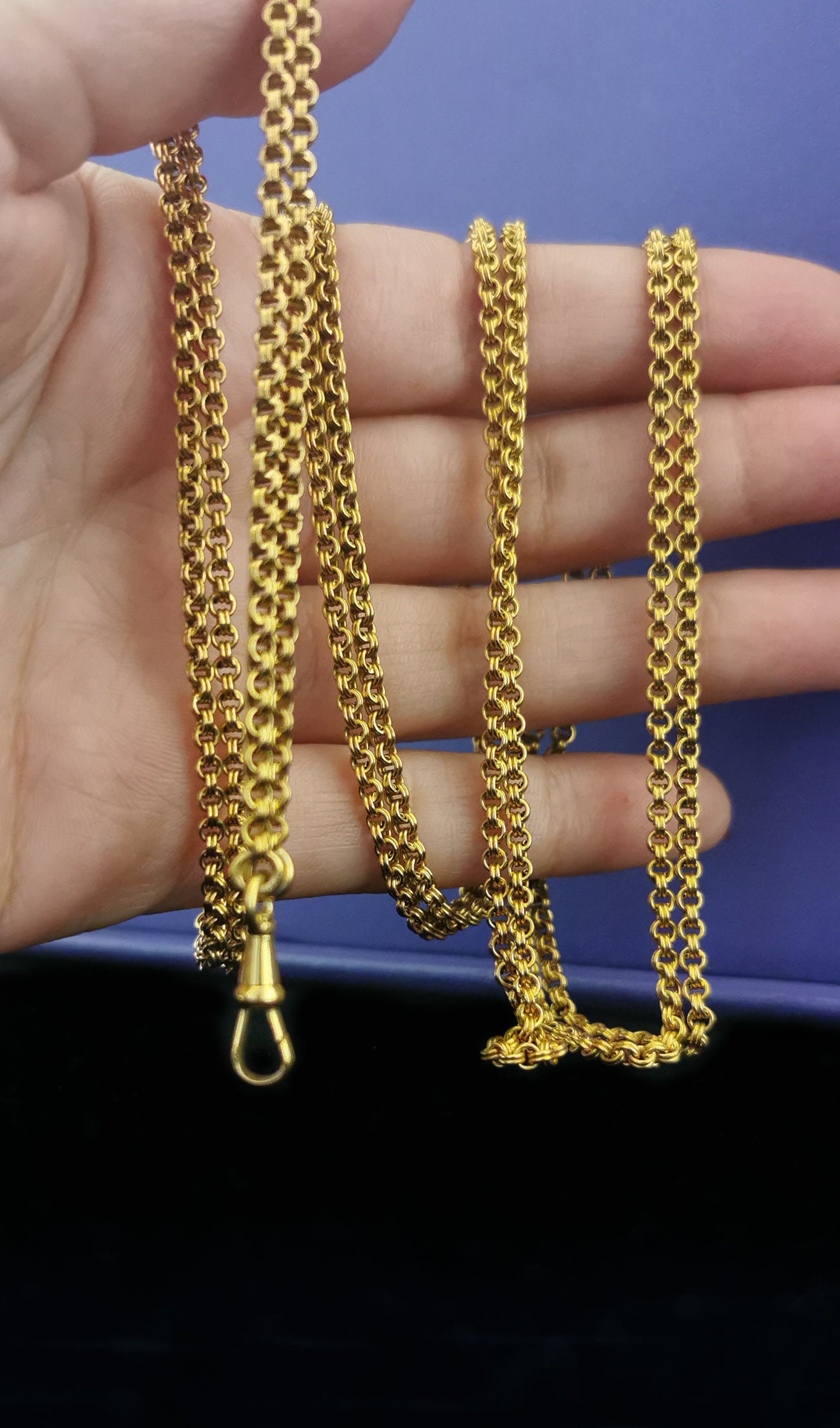 59" Victorian 23.55g 18K Gold Necklace Antique XIX Victorian Longuard Chain Antique Long Gold chain gift for her 150cm Gold Longuard chain