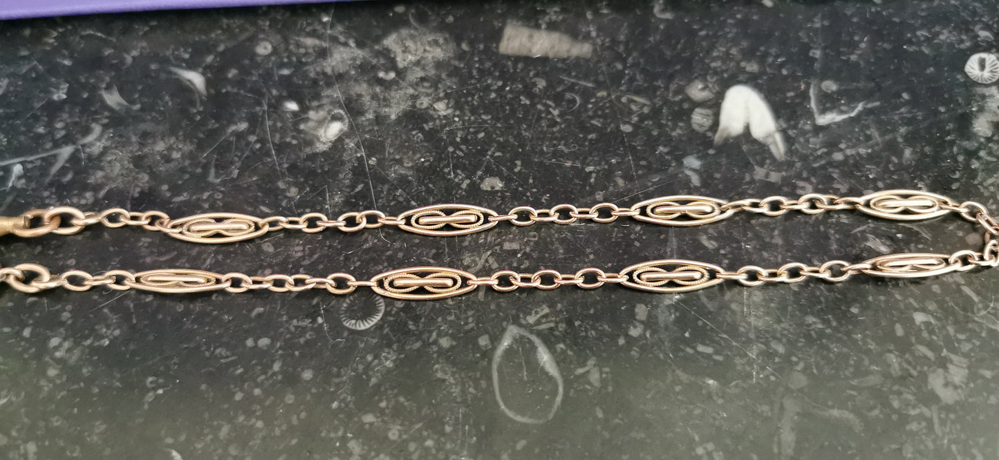 Antique French Gold Filled Watch Chain with Swivel Clip Clasp Gift for her