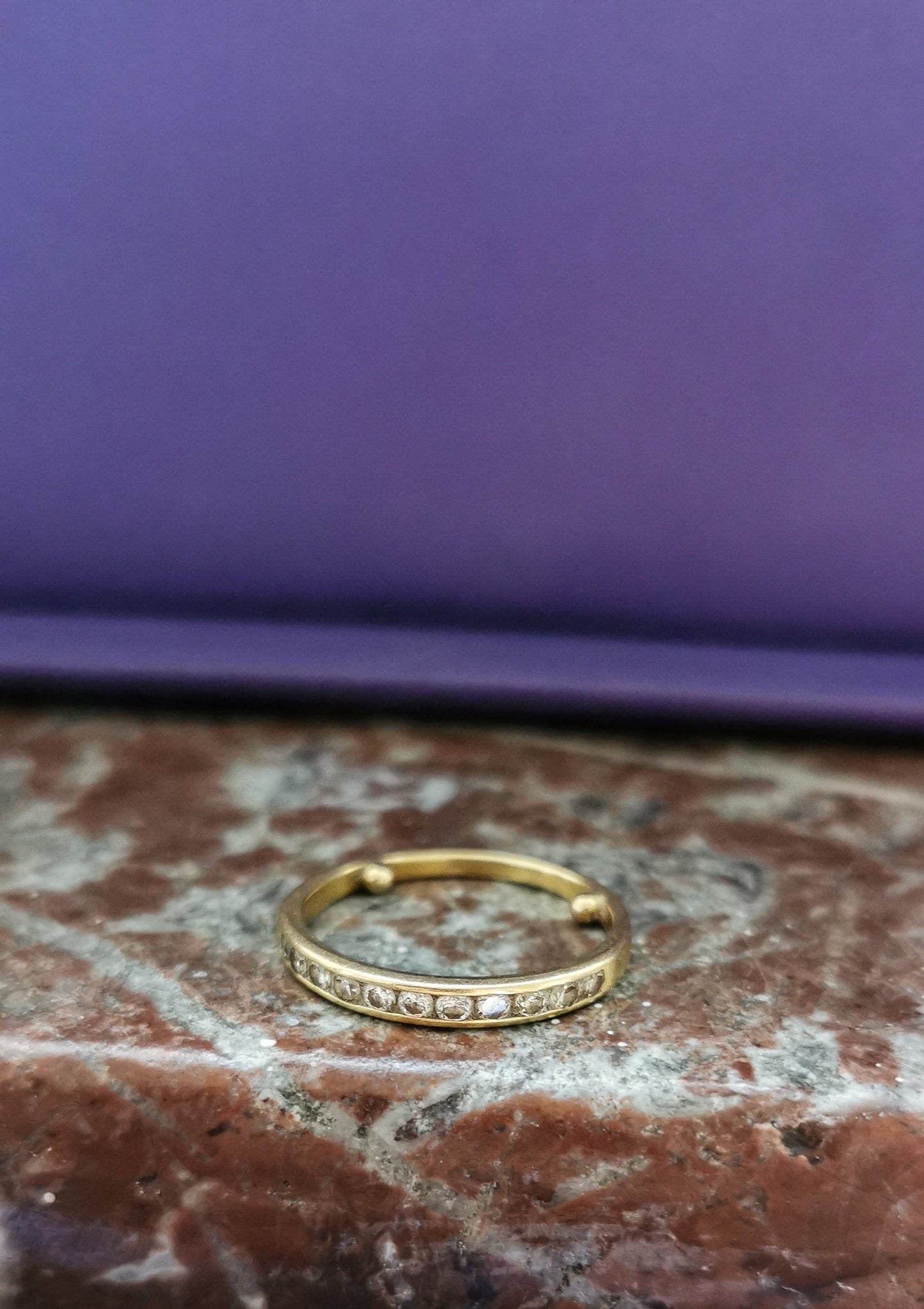 18 ct Half Eternity Gold and Diamond ring Antique 18 k diamond ring Vintage Half eternity ring diamond and gold promise ring Wedding ring