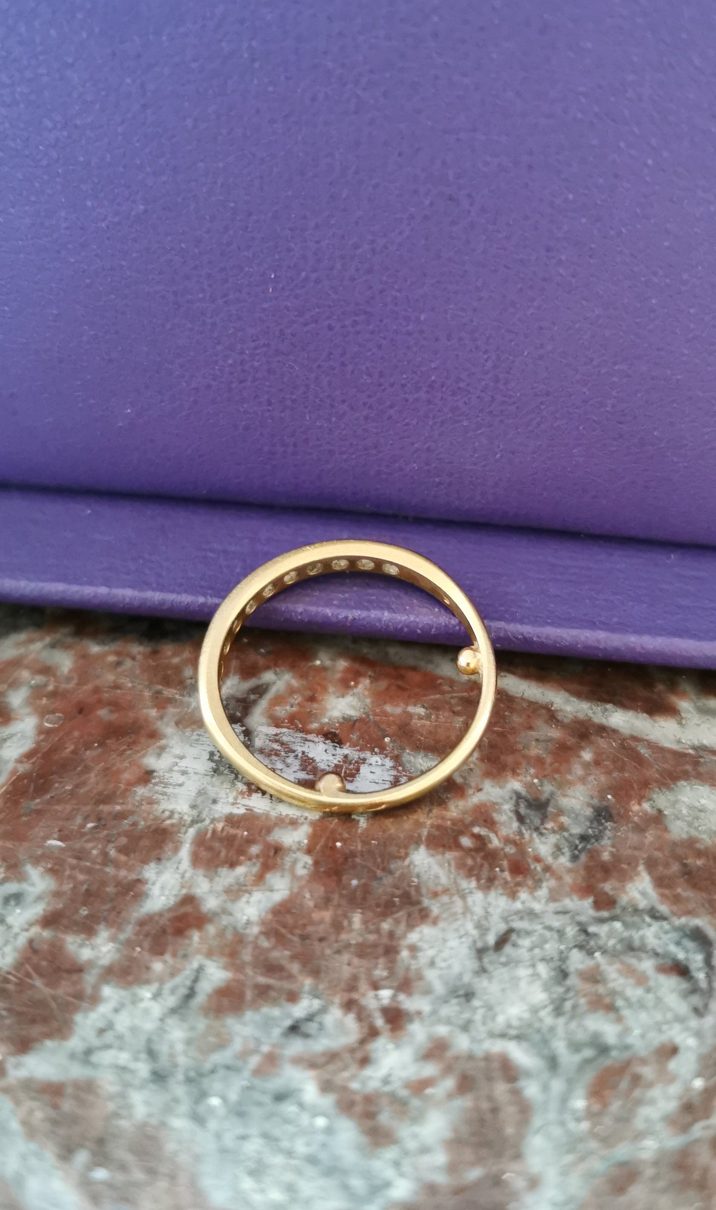 18 ct Half Eternity Gold and Diamond ring Antique 18 k diamond ring Vintage Half eternity ring diamond and gold promise ring Wedding ring