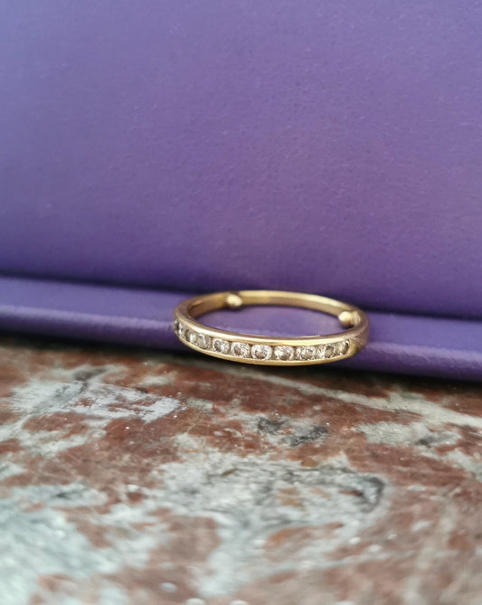 18 ct Half Eternity Gold and Diamond ring Antique 18 k diamond ring Vintage Half eternity ring diamond and gold promise ring Wedding ring