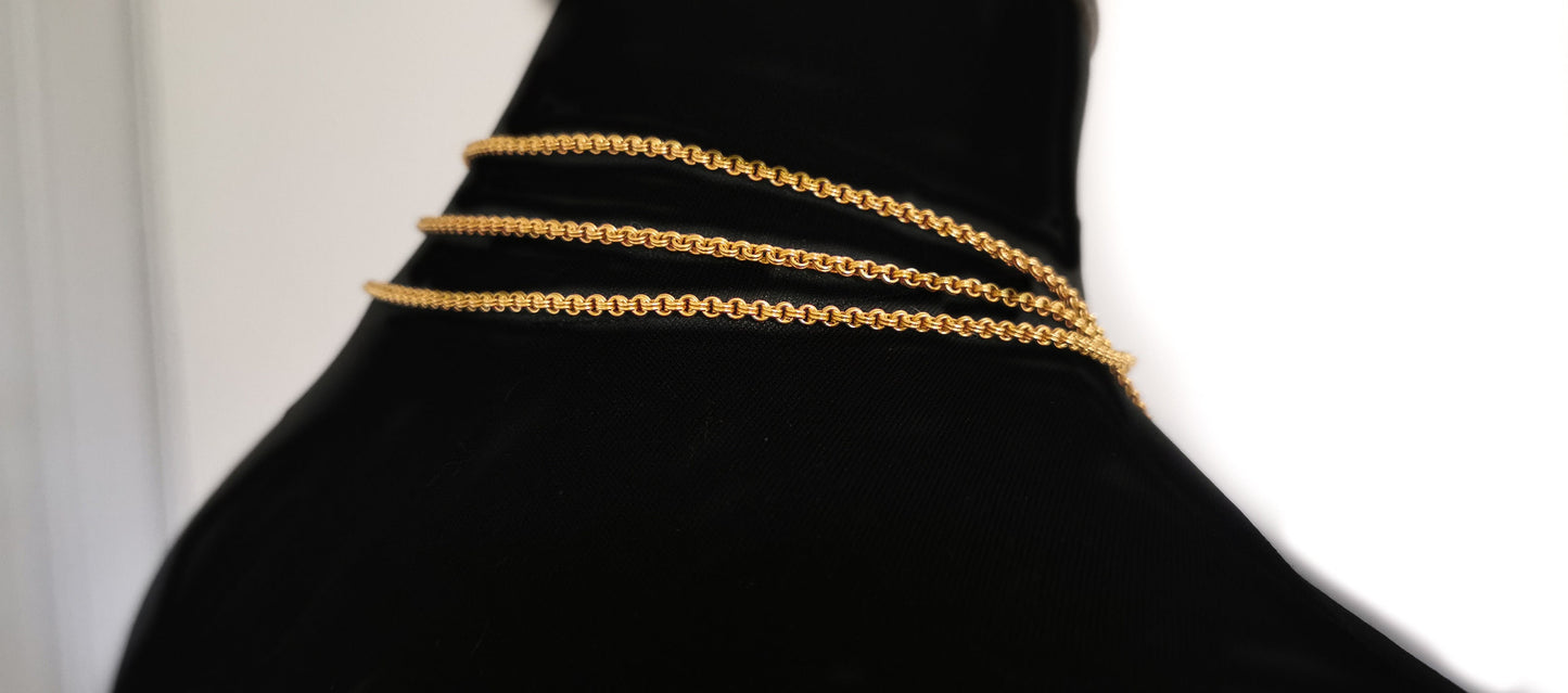 59" Victorian 23.55g 18K Gold Necklace Antique XIX Victorian Longuard Chain Antique Long Gold chain gift for her 150cm Gold Longuard chain