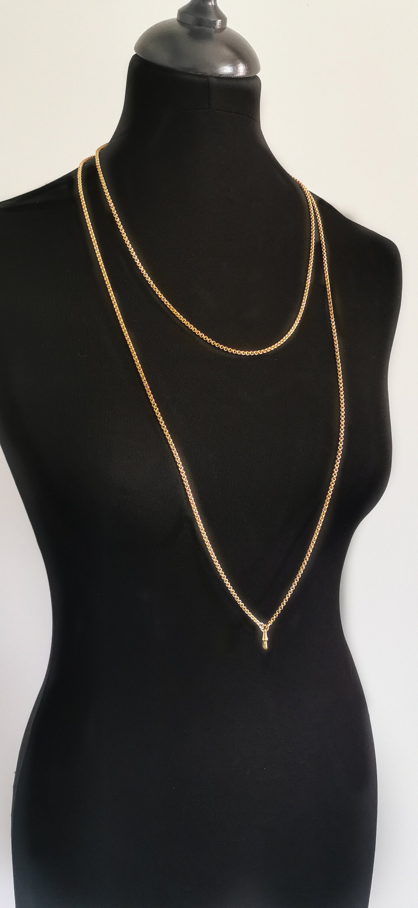 59" Victorian 23.55g 18K Gold Necklace Antique XIX Victorian Longuard Chain Antique Long Gold chain gift for her 150cm Gold Longuard chain