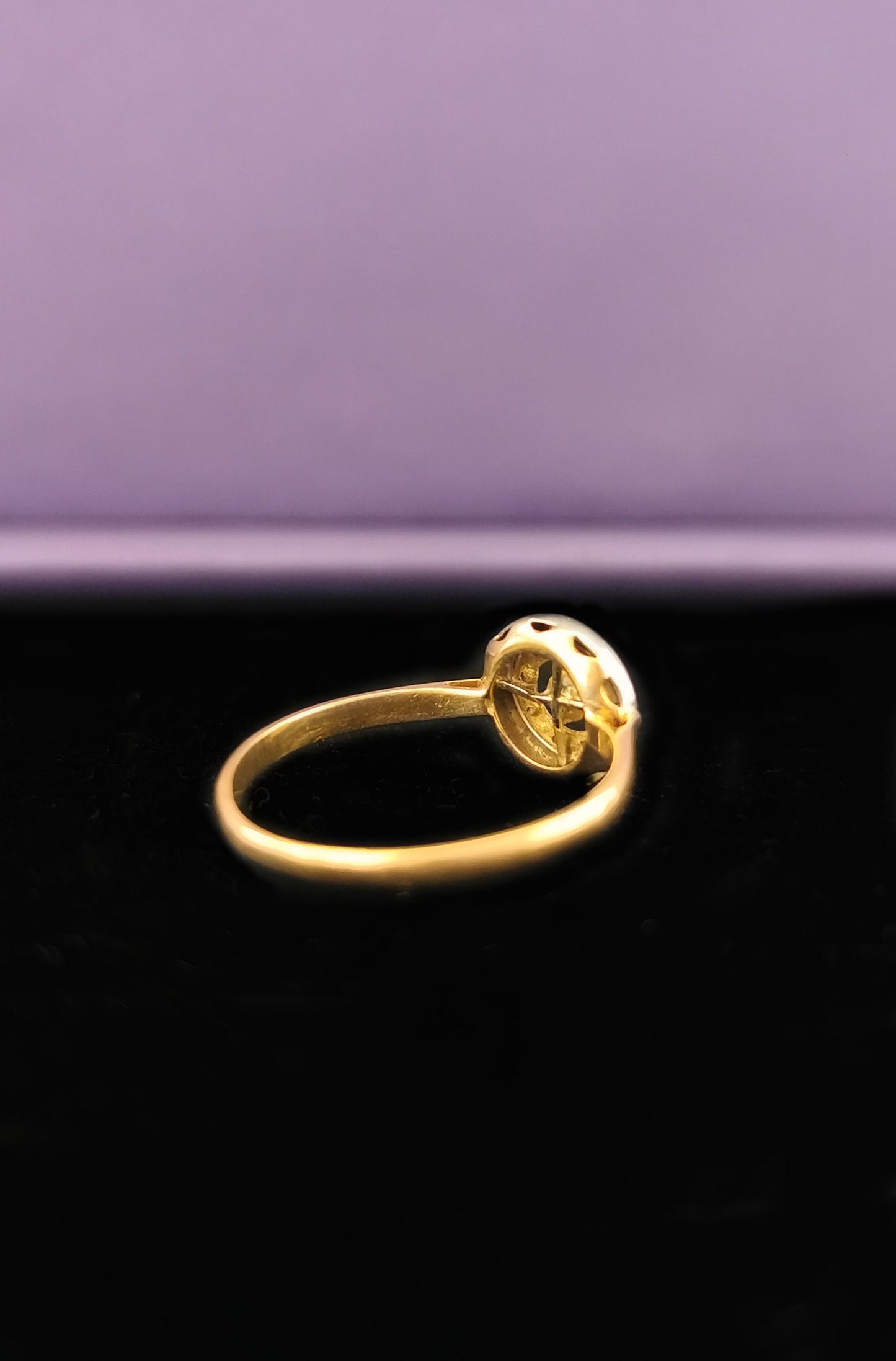 1900 Antique Ring French Edwardian 18 ct Gold and Baroque Pearl and diamond cluster ring Antique Engagement French Diamond and pearl Ring