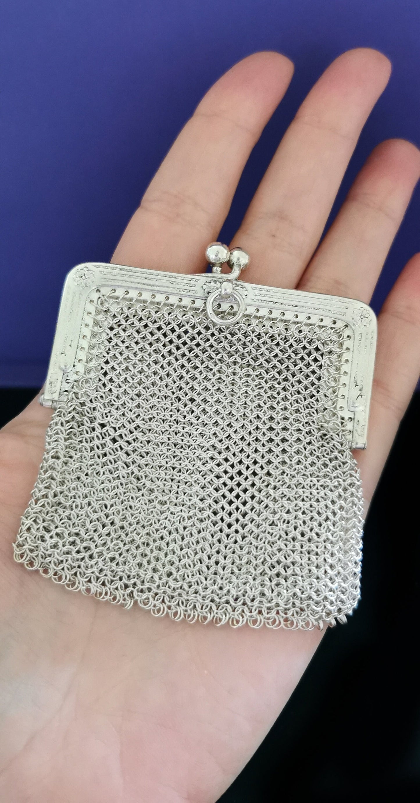 XIX century French Silver Wallet from the late Victorian Art Nouveau Period Antique Napoleon III French silver wallet