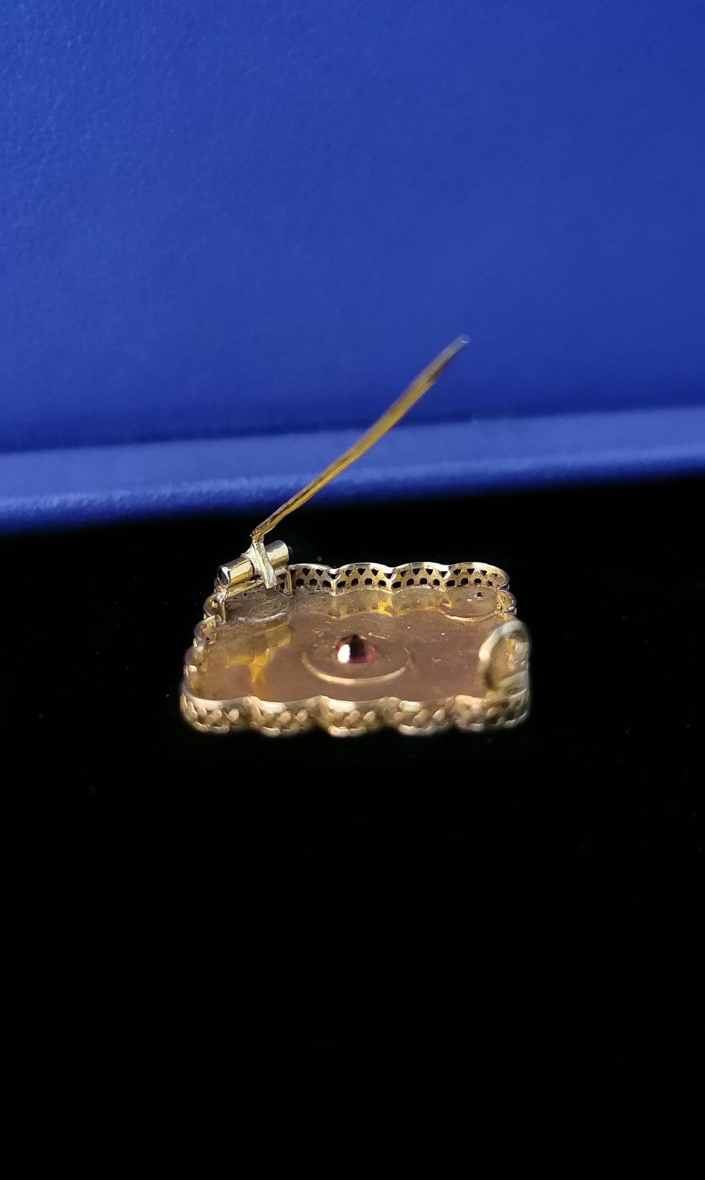 18ct Victorian gold brooch with seed Pearls and Ruby Napoleon III Gold Brooch Antique French Brooch