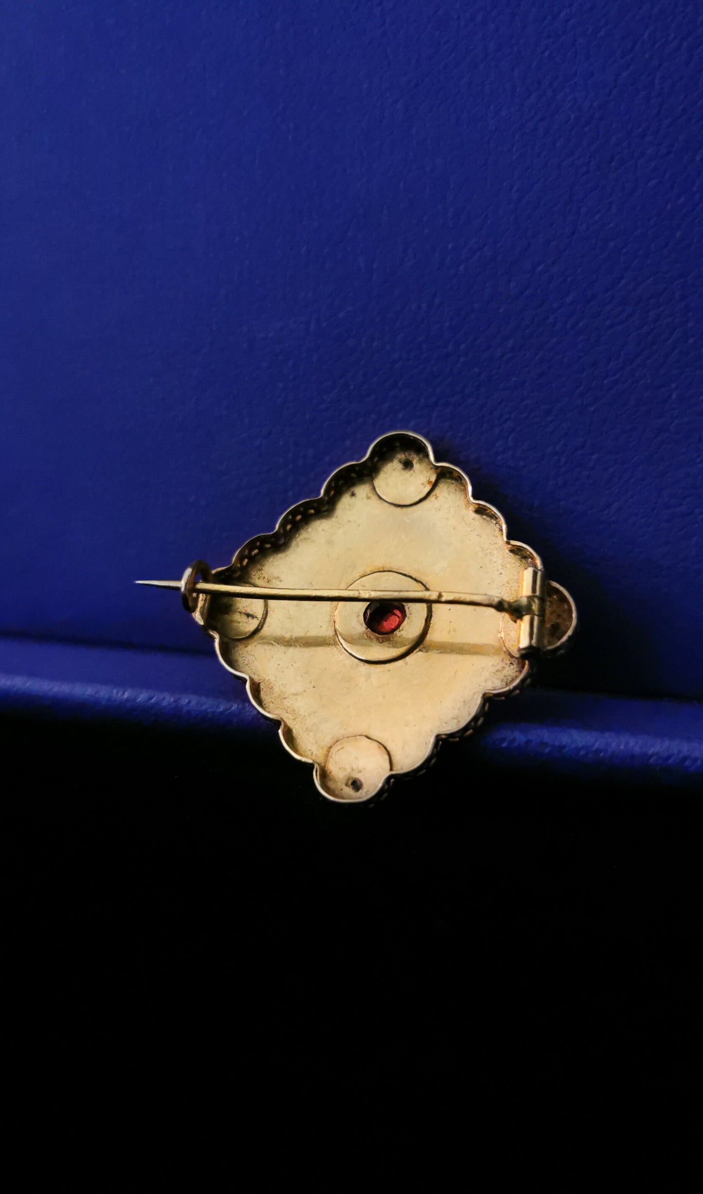 18ct Victorian gold brooch with seed Pearls and Ruby Napoleon III Gold Brooch Antique French Brooch