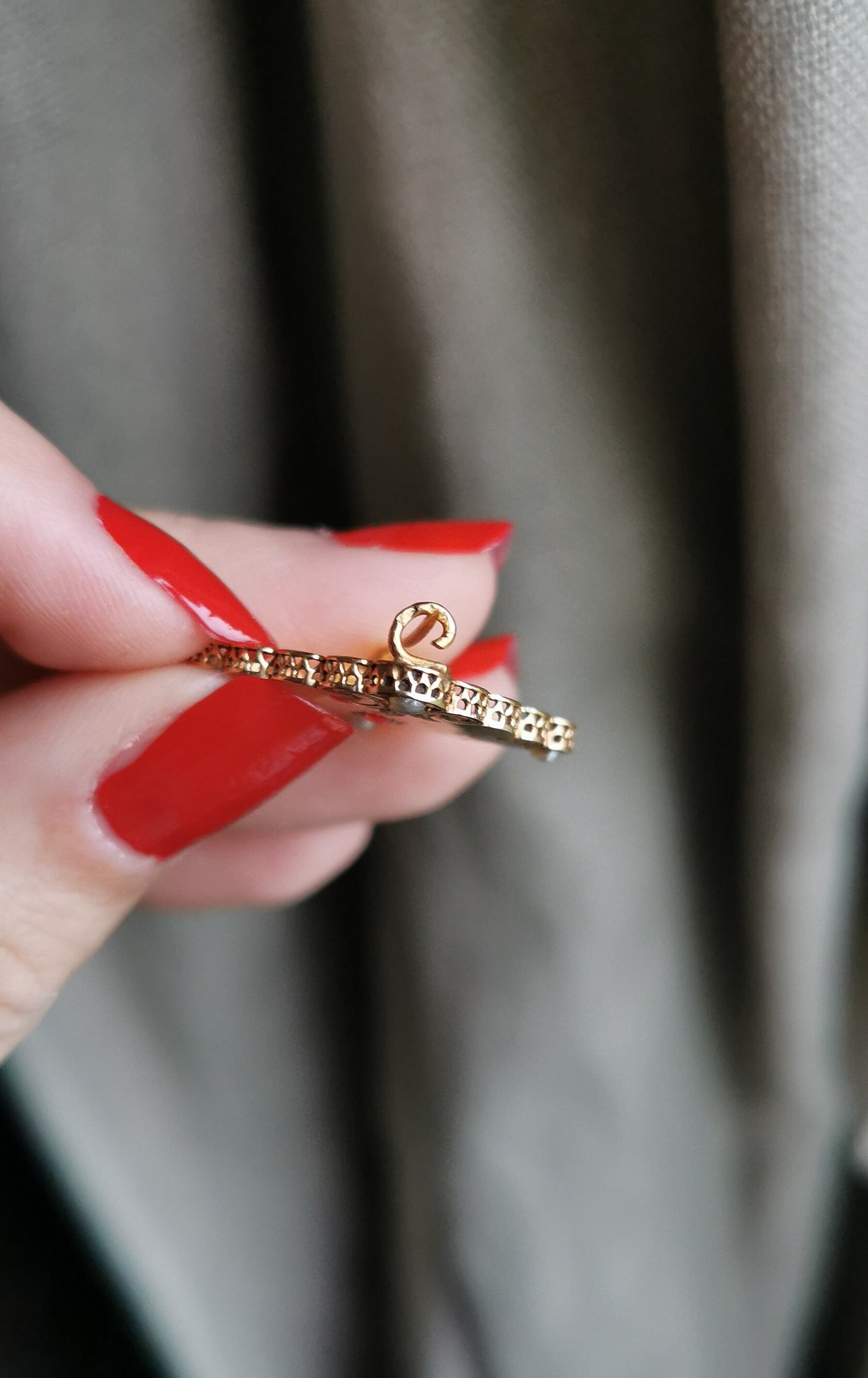 18ct Victorian gold brooch with seed Pearls and Ruby Napoleon III Gold Brooch Antique French Brooch