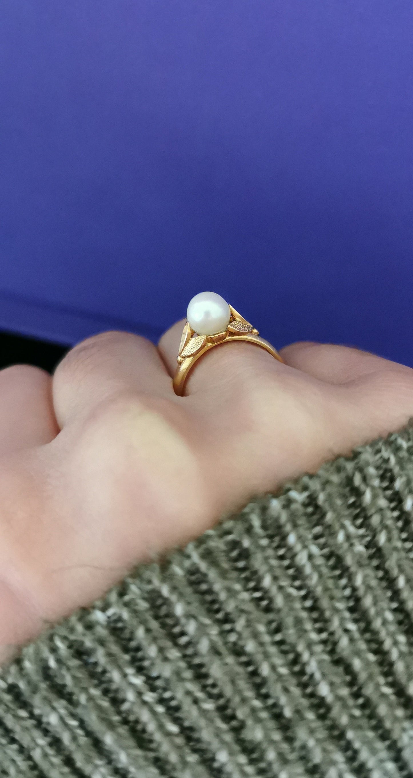 18K Antique 1900s Pearl Ring Edwardian Pearl Ring