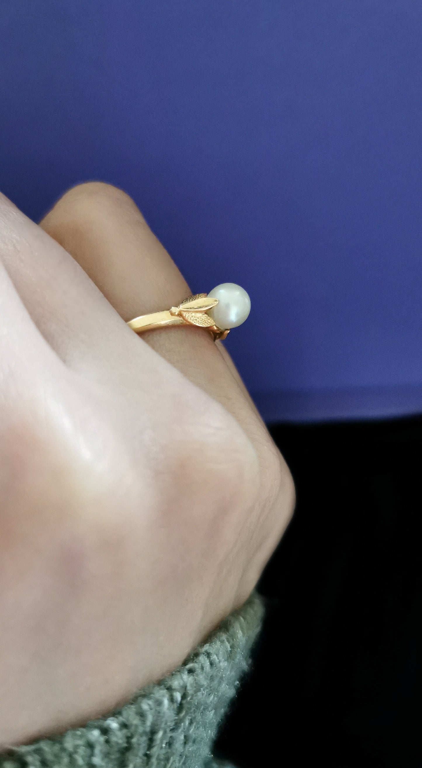 18K Antique 1900s Pearl Ring Edwardian Pearl Ring