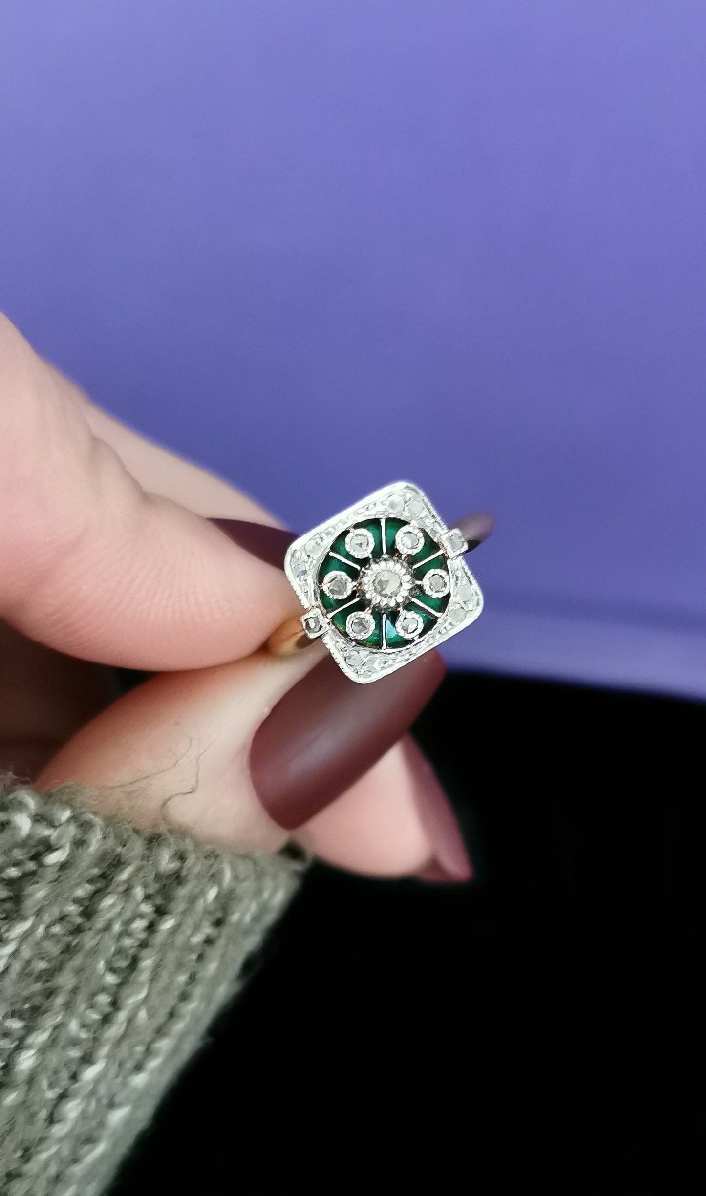 Antique 18ct gold and Diamond Ring Antique Art deco  Ring 1930s Antique Ring 18k Engagement Ring Anniversary Ring Wedding Ring