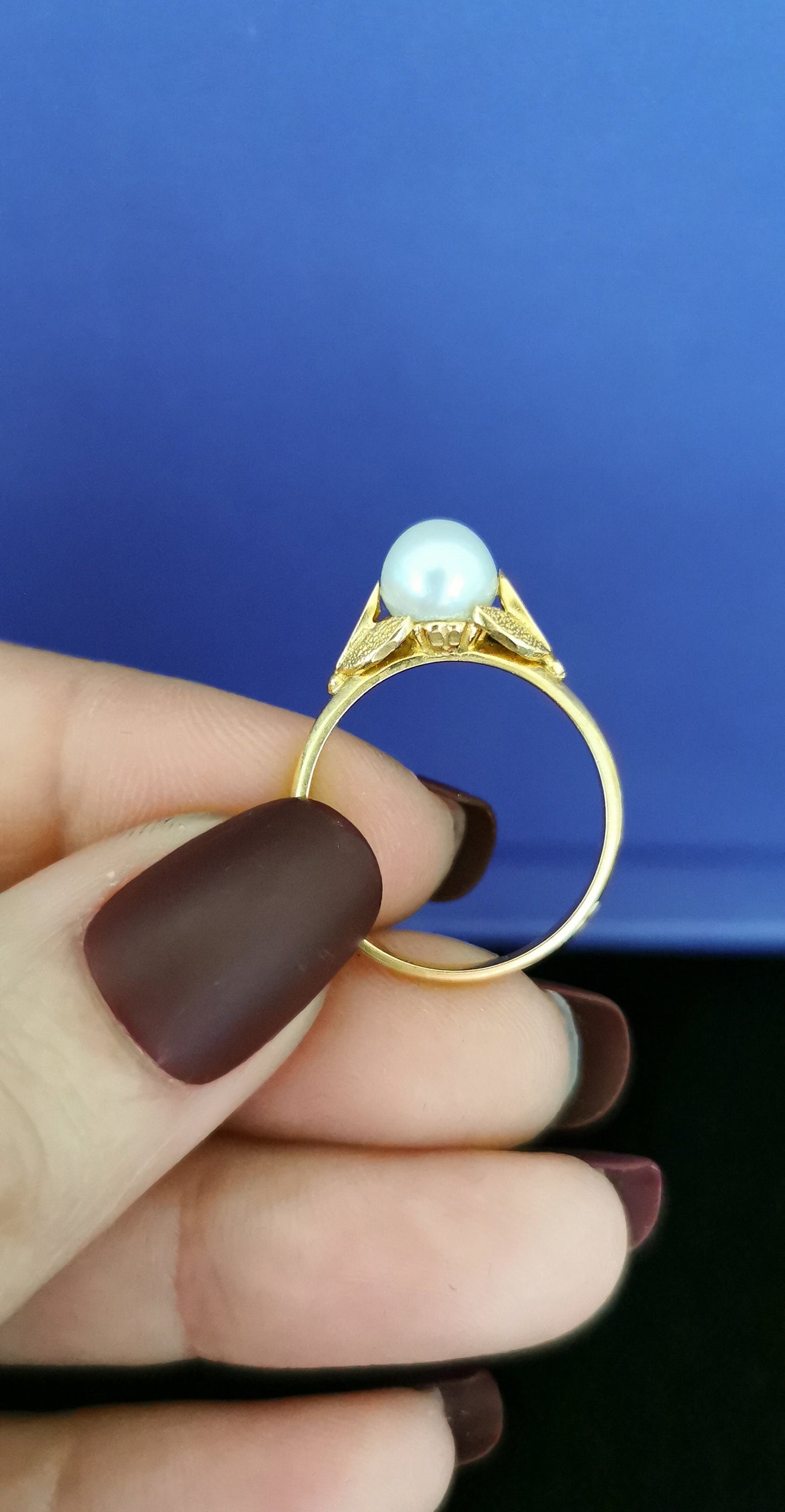 18K Antique 1900s Pearl Ring Edwardian Pearl Ring