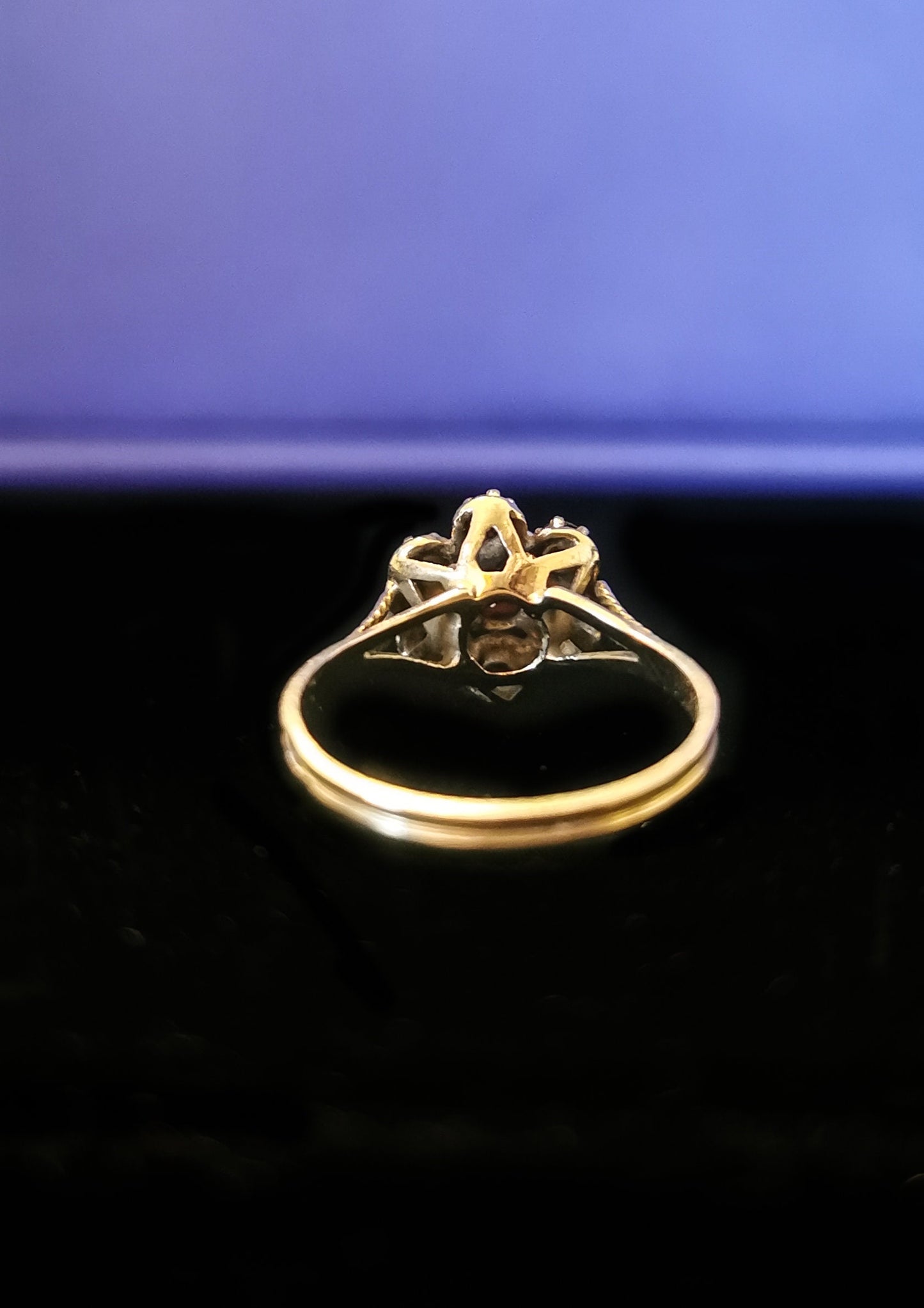 Antique 14ct Gold fire Red Garnet Ring Vintage Cluster Ring Gold Garnet Ring Anniversary Ring Edwardian Garnet Ring Victorian cluster ring