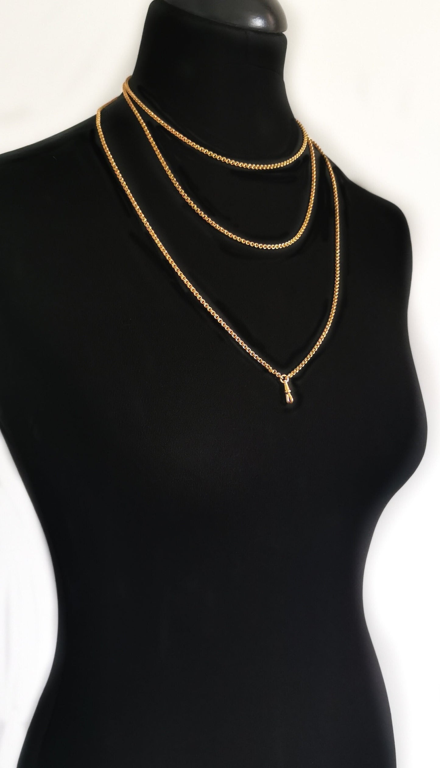 59" Victorian 23.55g 18K Gold Necklace Antique XIX Victorian Longuard Chain Antique Long Gold chain gift for her 150cm Gold Longuard chain