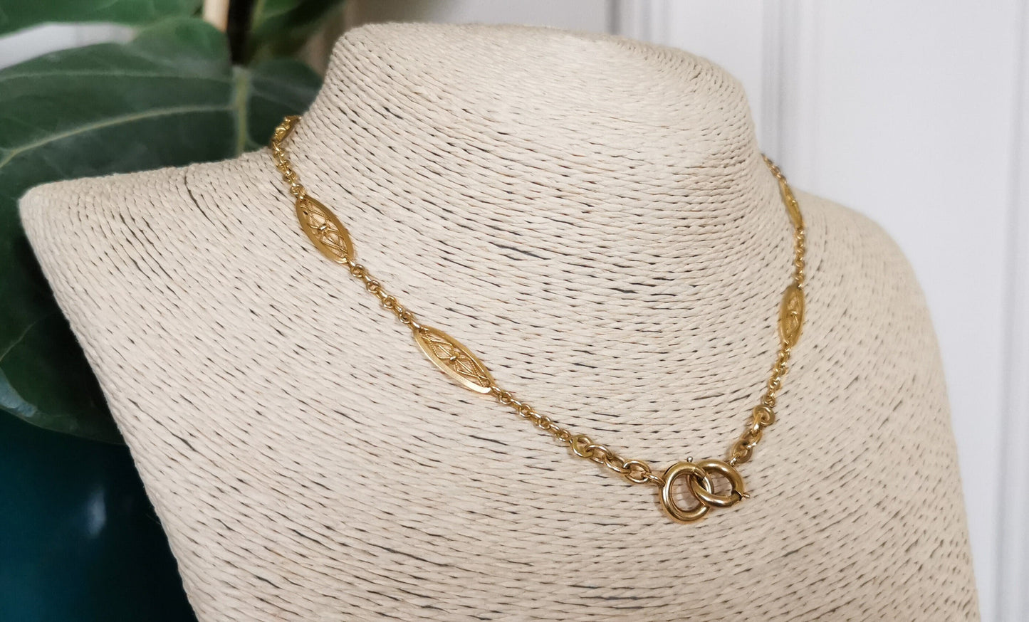 18ct 1880-1900 Antique French Napoleon III Gold Necklace 18 ct yellow gold French Filigree chain Victorian Necklace Gold chain gift for her