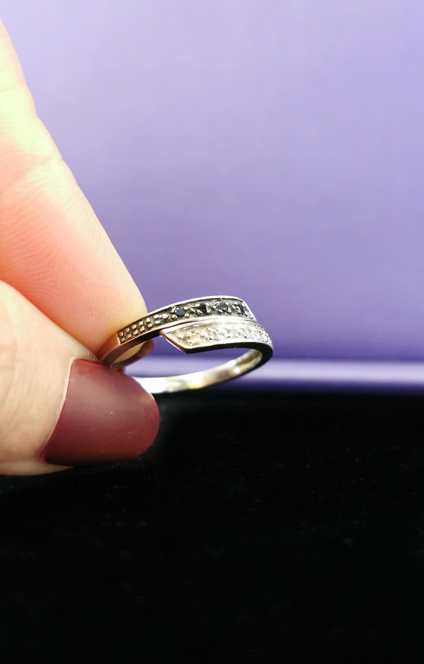 18K Black & White Diamond Gold ring Antique 18 k diamond ring Vintage diamond ring anniversary Ring Diamond ring gift for Her