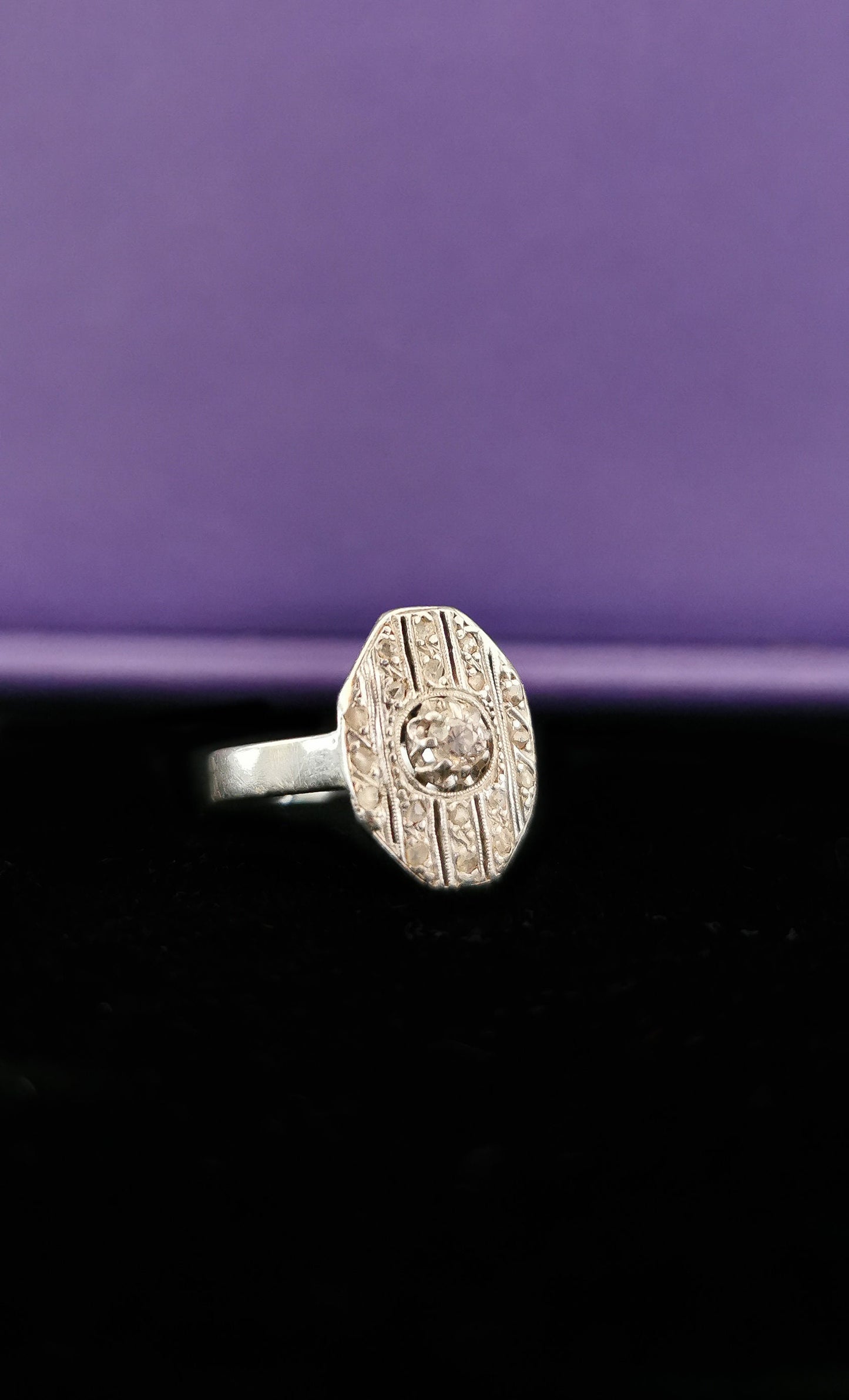 18K Diamond Art Deco Ring 18ct white gold and diamond ring Antique 18K Diamond Ring Gold and Diamond Engagement Ring Gift for Her