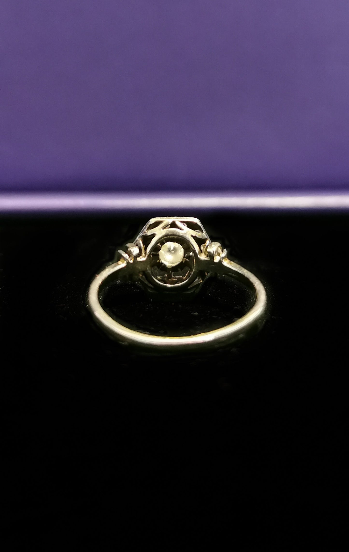 18K Diamond Art Deco French Ring 18ct white gold and diamond ring Antique 18K Diamond Ring Gold and Diamond Engagement Ring Gift for Her