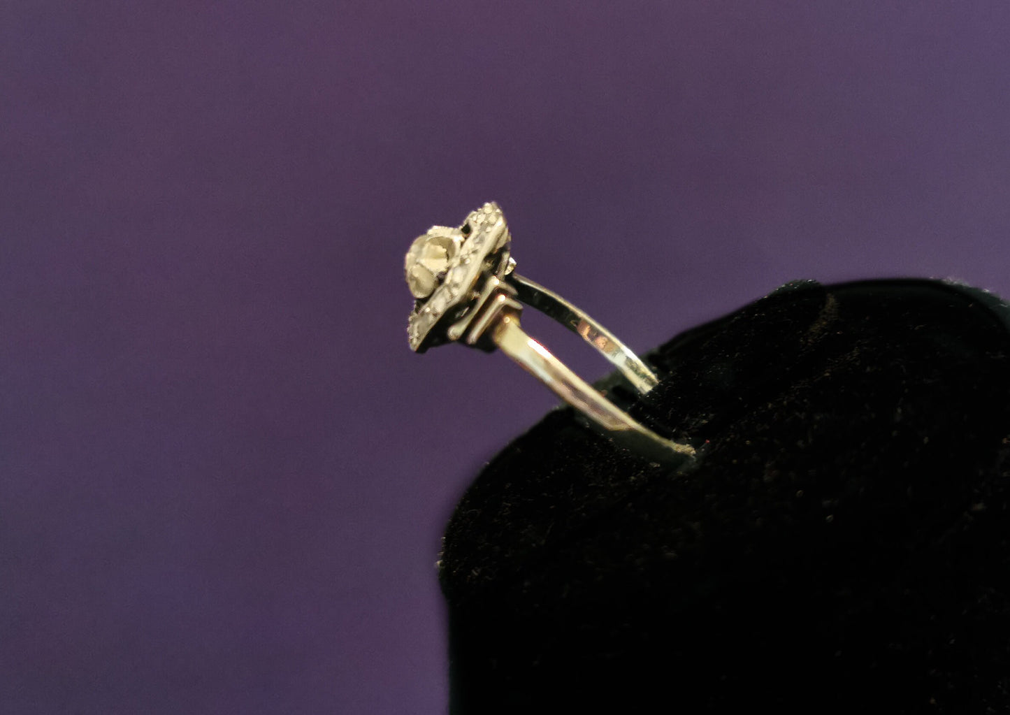 18K Diamond Art Deco French Ring 18ct white gold and diamond ring Antique 18K Diamond Ring Gold and Diamond Engagement Ring Gift for Her