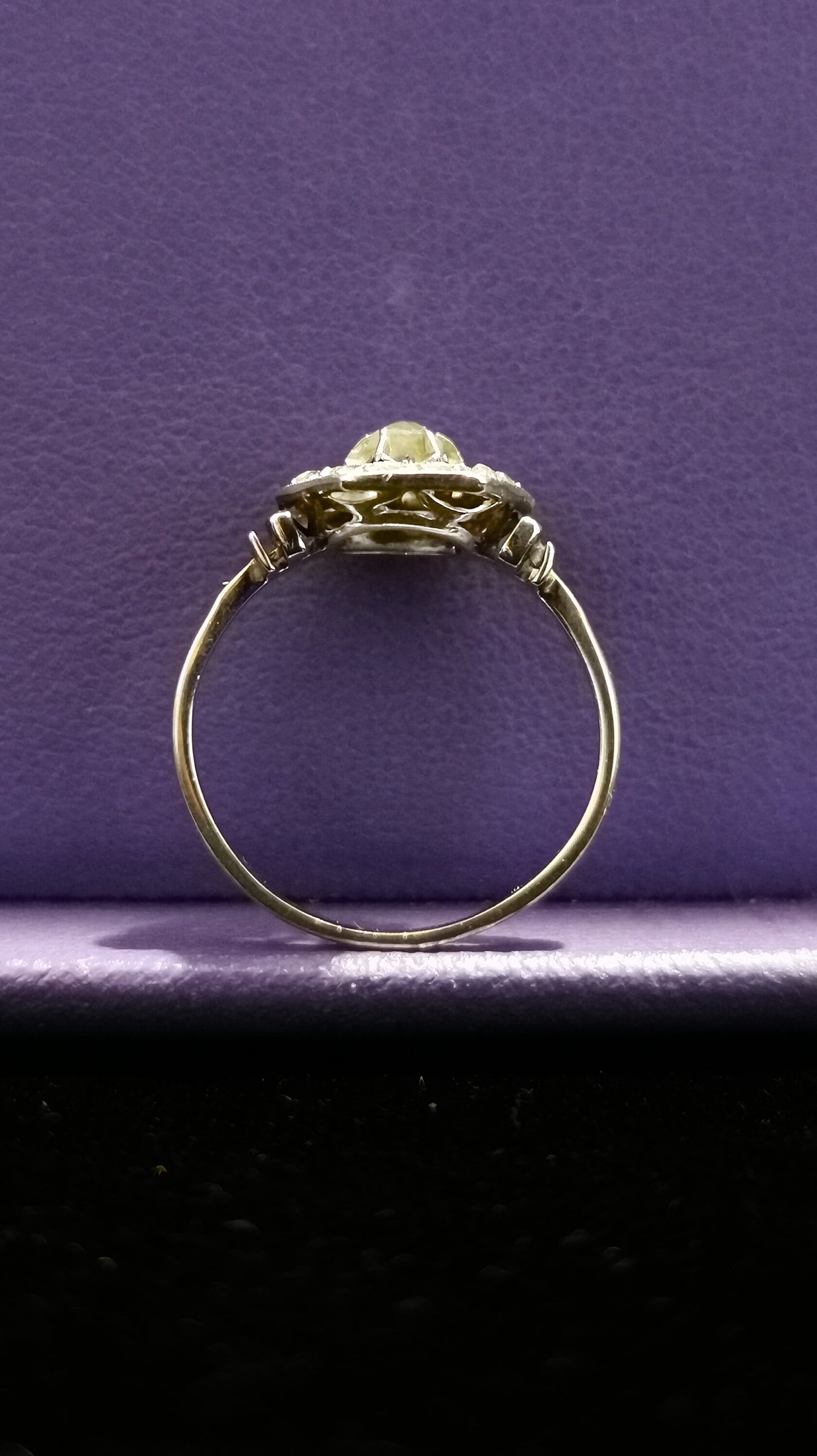 18K Diamond Art Deco French Ring 18ct white gold and diamond ring Antique 18K Diamond Ring Gold and Diamond Engagement Ring Gift for Her