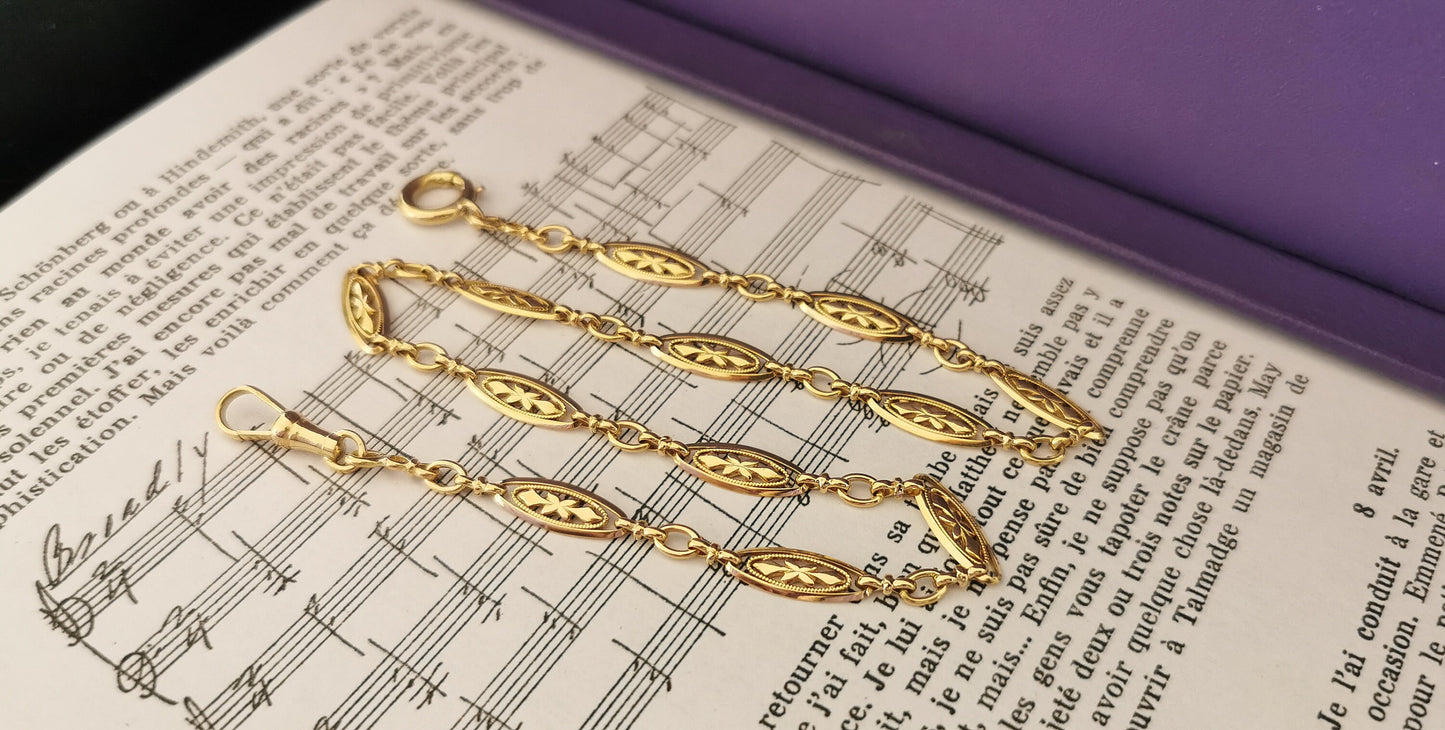 14.16g 18K Victorian Antique Gold French Chain 18K 1880s French Gold Necklace