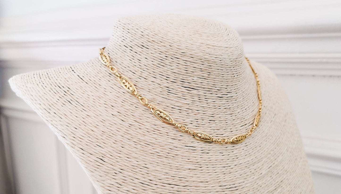 14.16g 18K Victorian Antique Gold French Chain 18K 1880s French Gold Necklace