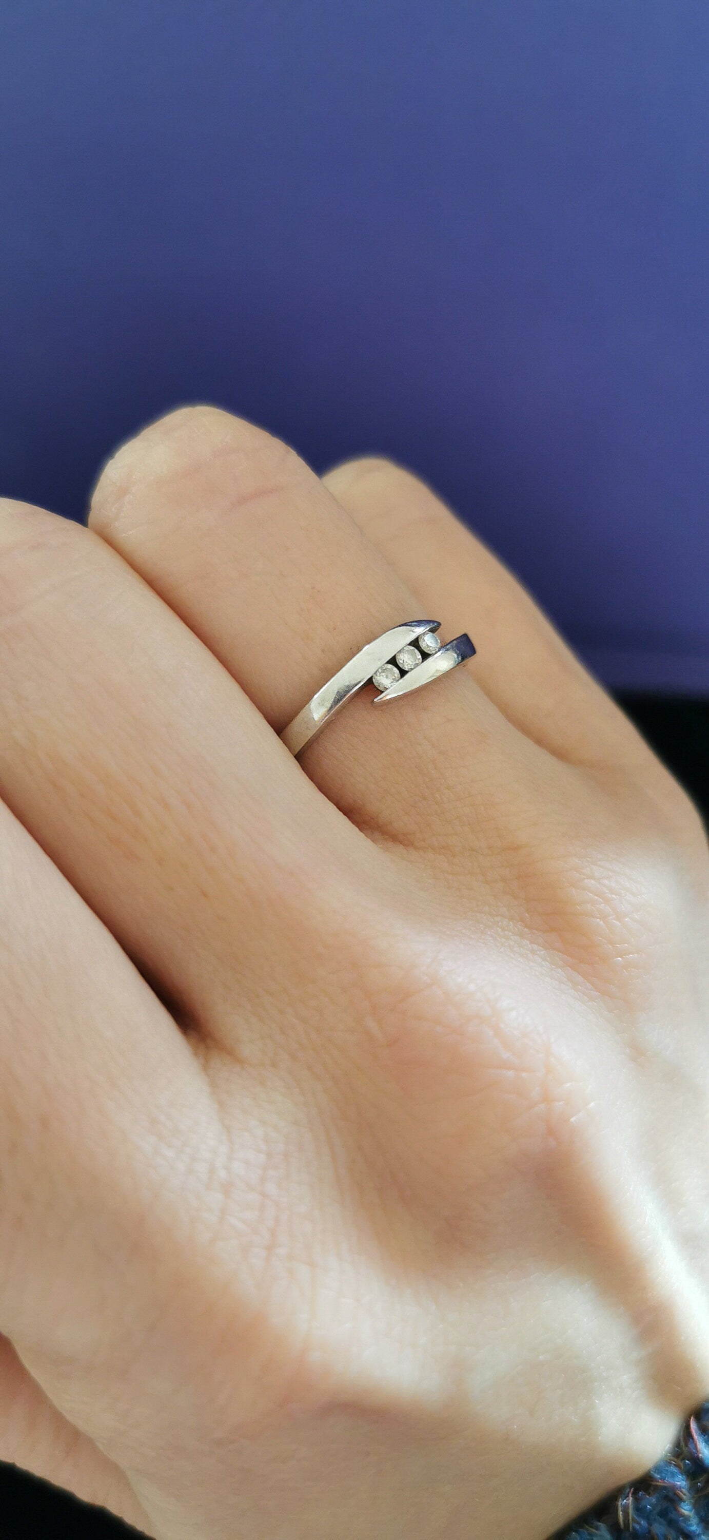 18ct Diamond Engagement Ring Vintage Diamond Ring French 18ct white gold Diamond ring Wedding Gold diamond ring French wedding ring