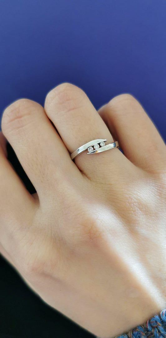 18ct Diamond Engagement Ring Vintage Diamond Ring French 18ct white gold Diamond ring Wedding Gold diamond ring French wedding ring