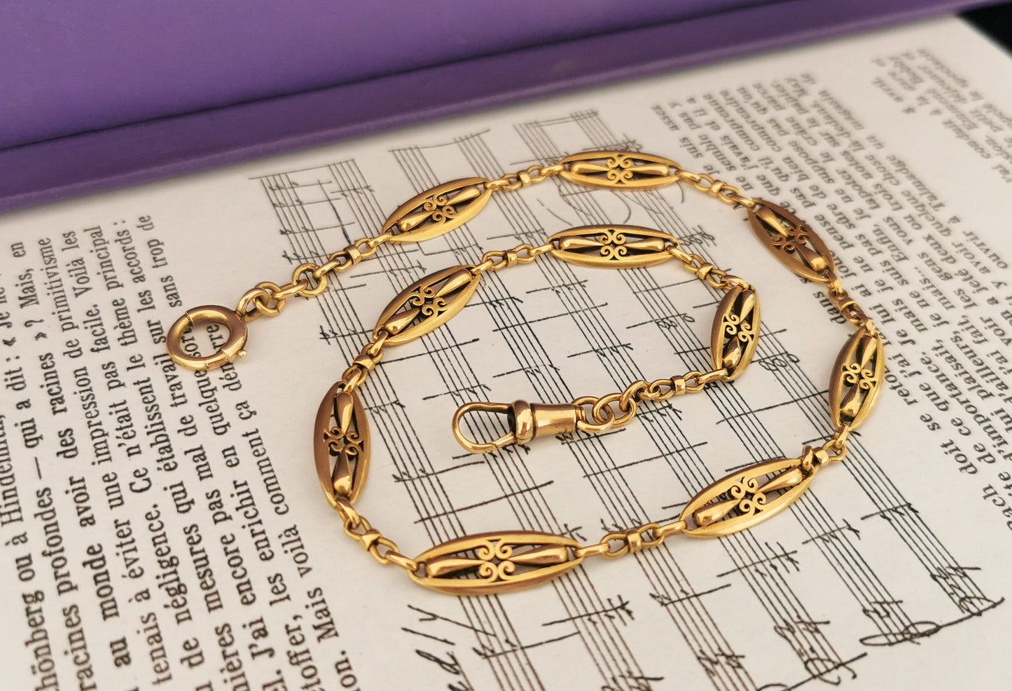 20.6g 18K Gold Chain Edwardian Antique Gold Chain Large Bolt 1900 Antique 18k Gold Watch Chain Antique Edwardian Gold Watch chain