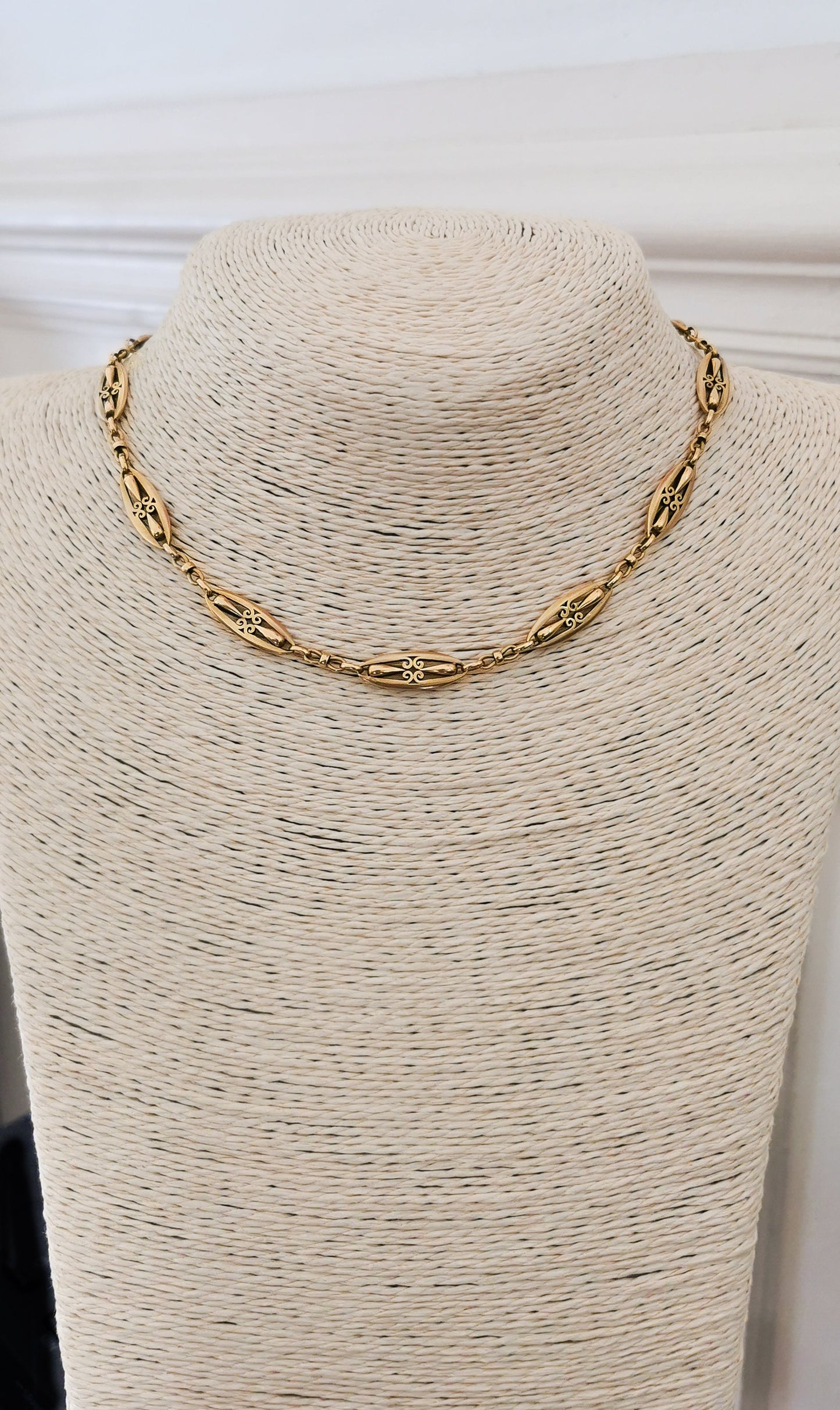 20.6g 18K Gold Chain Edwardian Antique Gold Chain Large Bolt 1900 Antique 18k Gold Watch Chain Antique Edwardian Gold Watch chain