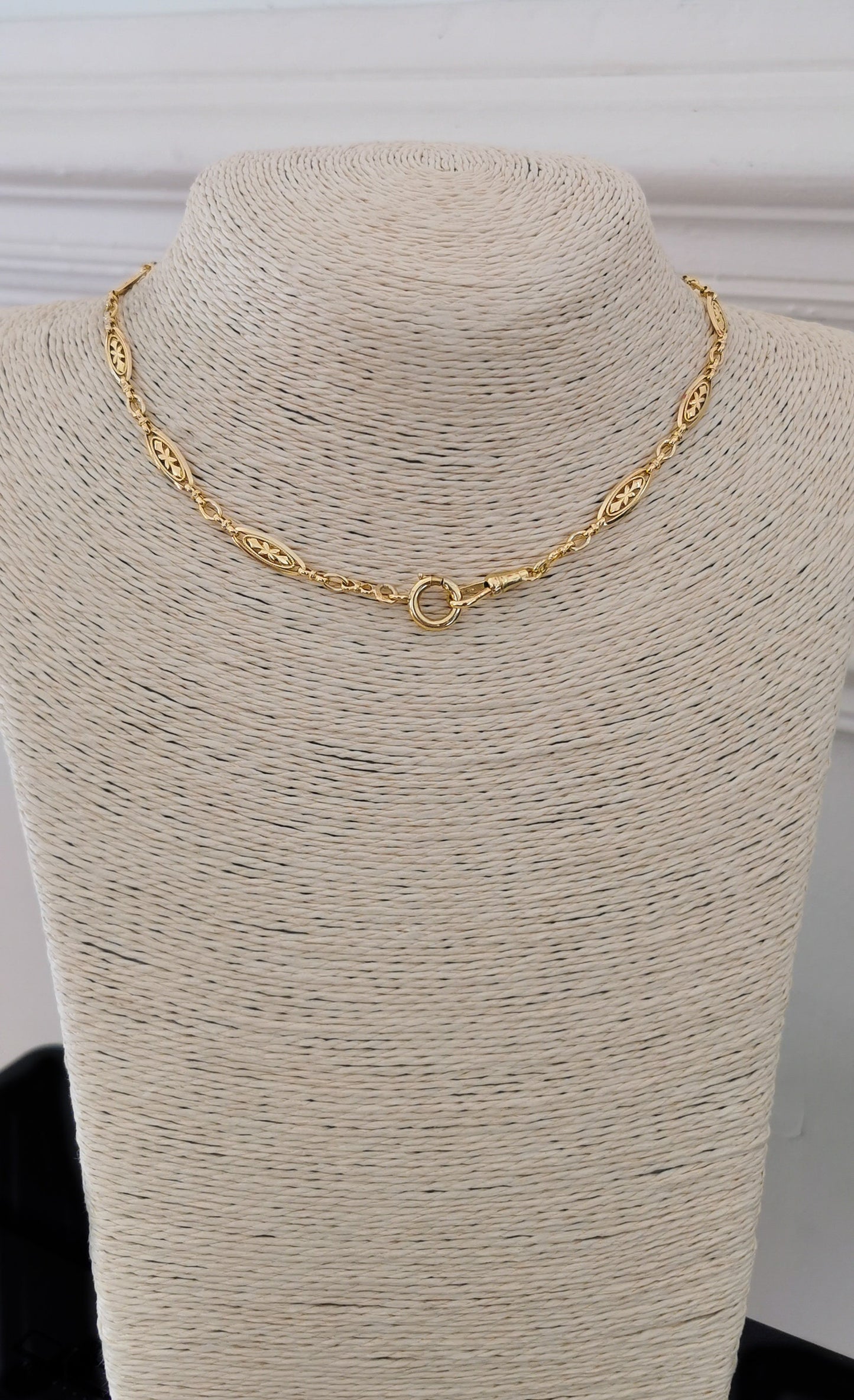 14.16g 18K Victorian Antique Gold French Chain 18K 1880s French Gold Necklace
