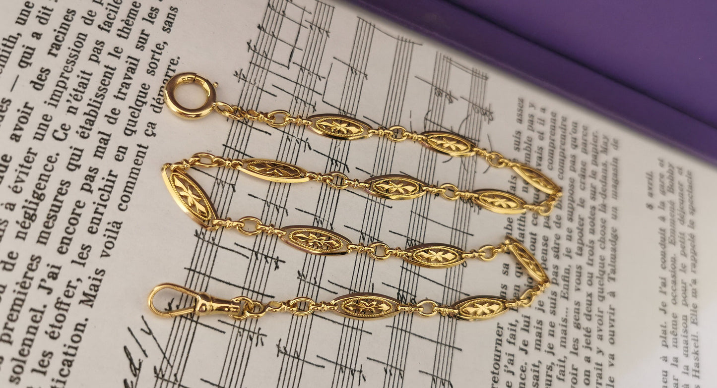 14.16g 18K Victorian Antique Gold French Chain 18K 1880s French Gold Necklace