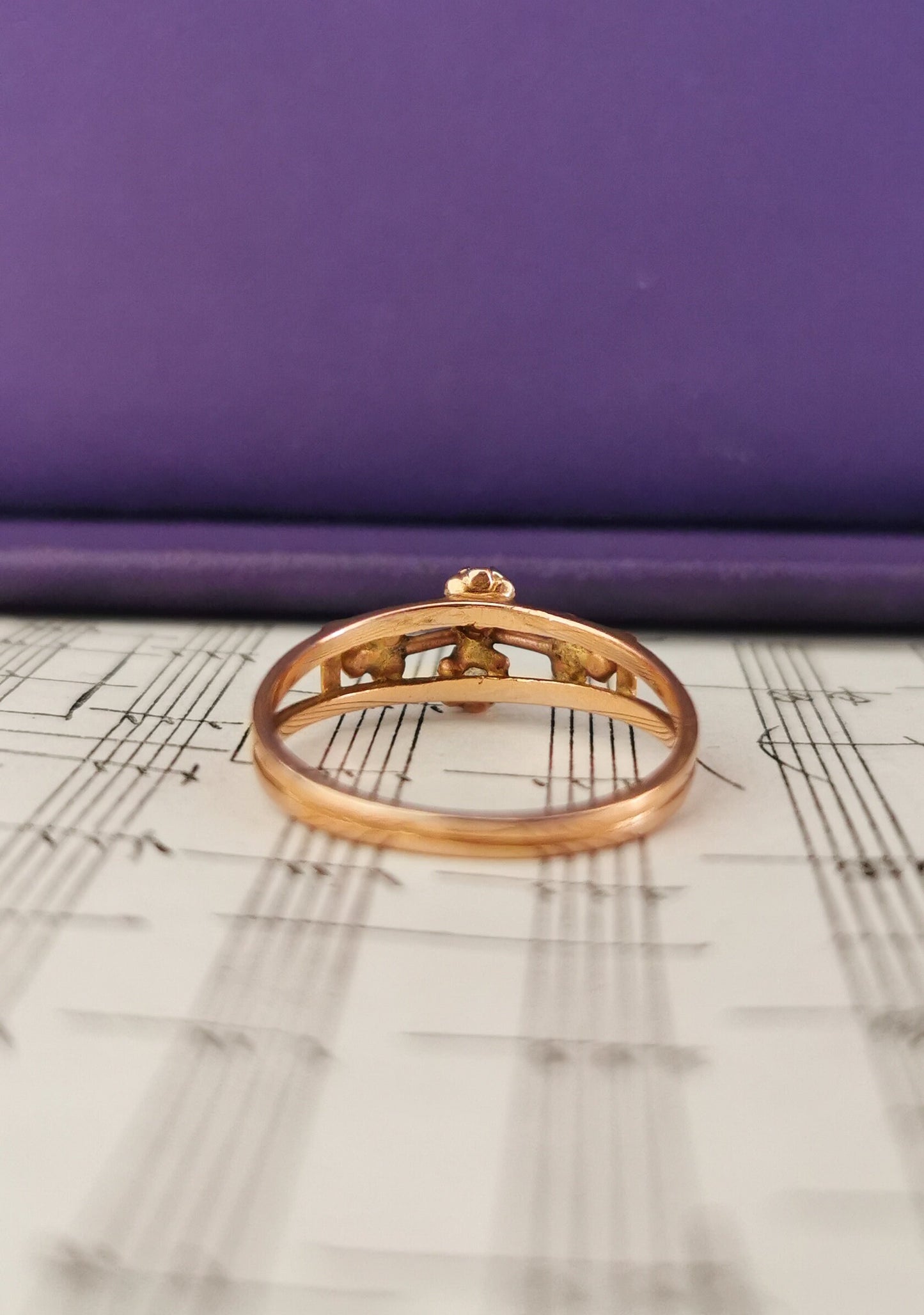 18K 1900 Antique Diamond & Ruby Ring 18K Antique Pearl Gold Ring Antique French pearl Ring Victorian Ruby Ring gift for her