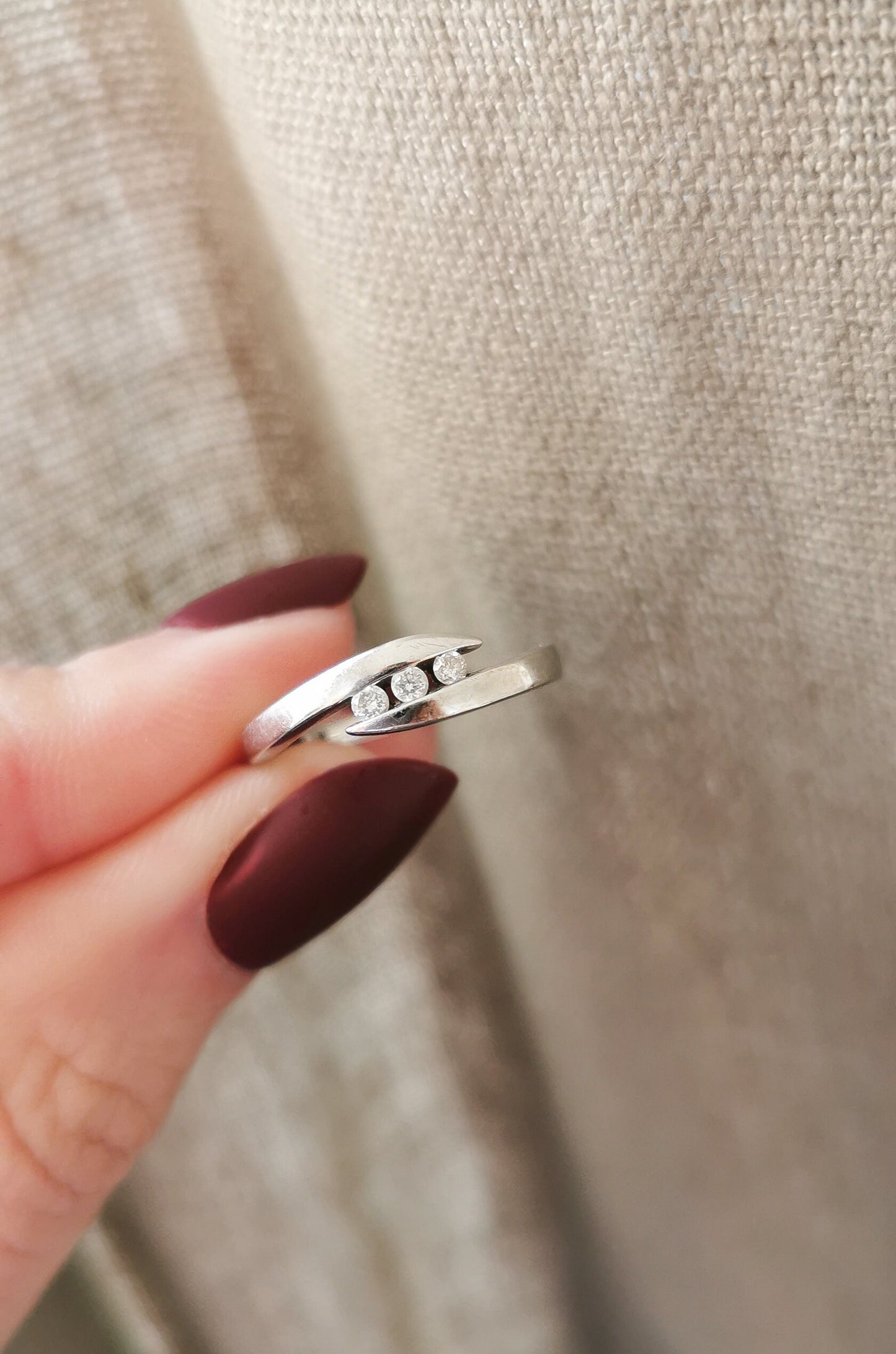 18ct Diamond Engagement Ring Vintage Diamond Ring French 18ct white gold Diamond ring Wedding Gold diamond ring French wedding ring