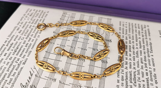 20.6g 18K Gold Chain Edwardian Antique Gold Chain Large Bolt 1900 Antique 18k Gold Watch Chain Antique Edwardian Gold Watch chain