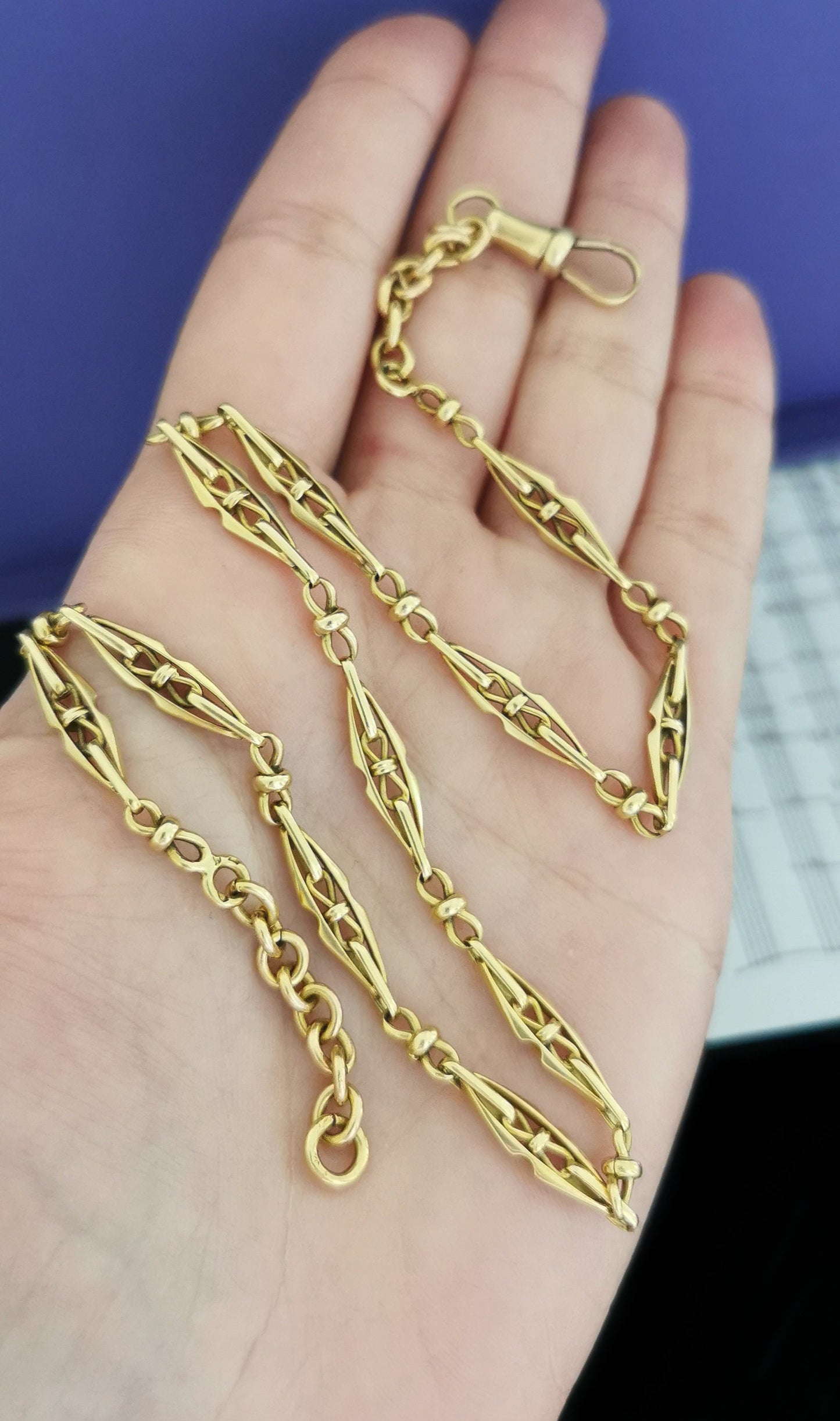 21g 18K Gold Chain Edwardian Antique Gold Chain 1900 Antique 18k Gold Watch Chain Antique Edwardian Gold Watch chain