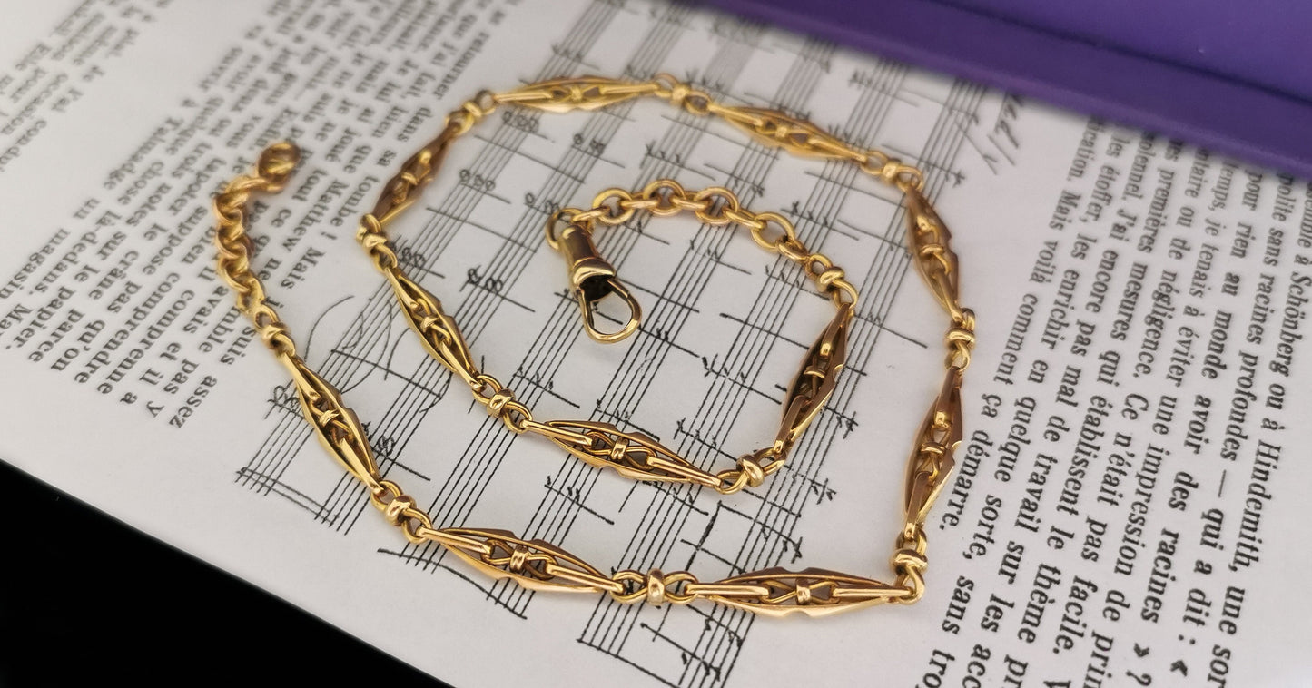 21g 18K Gold Chain Edwardian Antique Gold Chain 1900 Antique 18k Gold Watch Chain Antique Edwardian Gold Watch chain