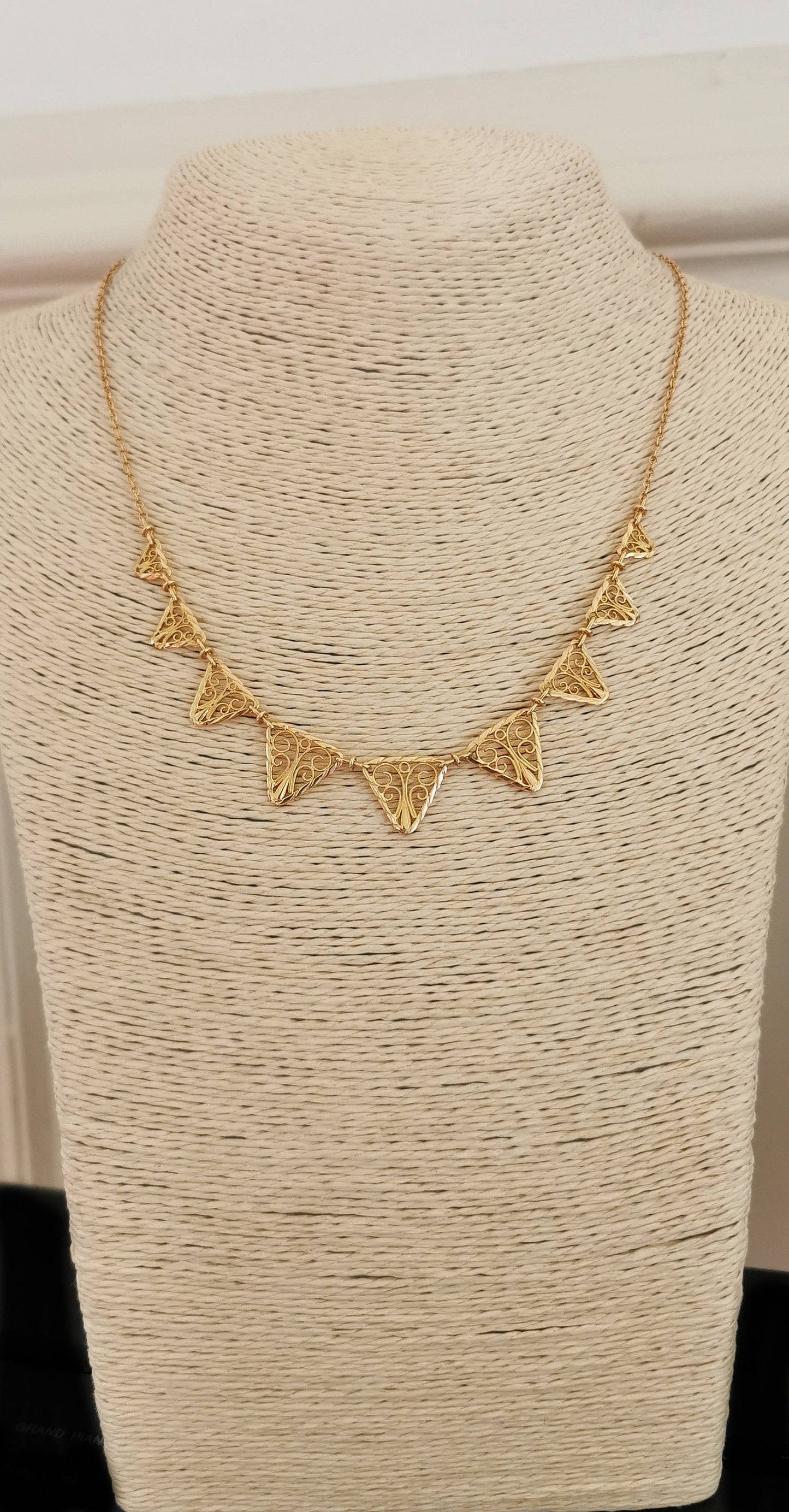 18K Edwardian Drapery Necklace 1900 Antique Drapery Necklace Antique French Gold Filigree Chain gift for her