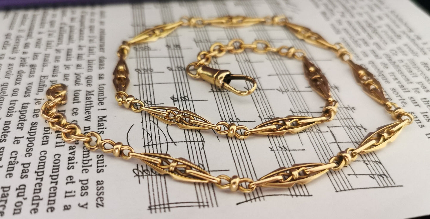 21g 18K Gold Chain Edwardian Antique Gold Chain 1900 Antique 18k Gold Watch Chain Antique Edwardian Gold Watch chain