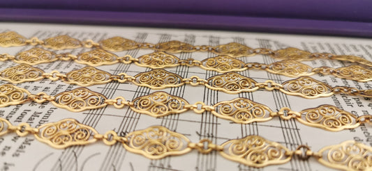 32" 18K 1900 Antique Victorian Filigree Chain Antique French Gold  Necklace French 18K gold necklace gift for her
